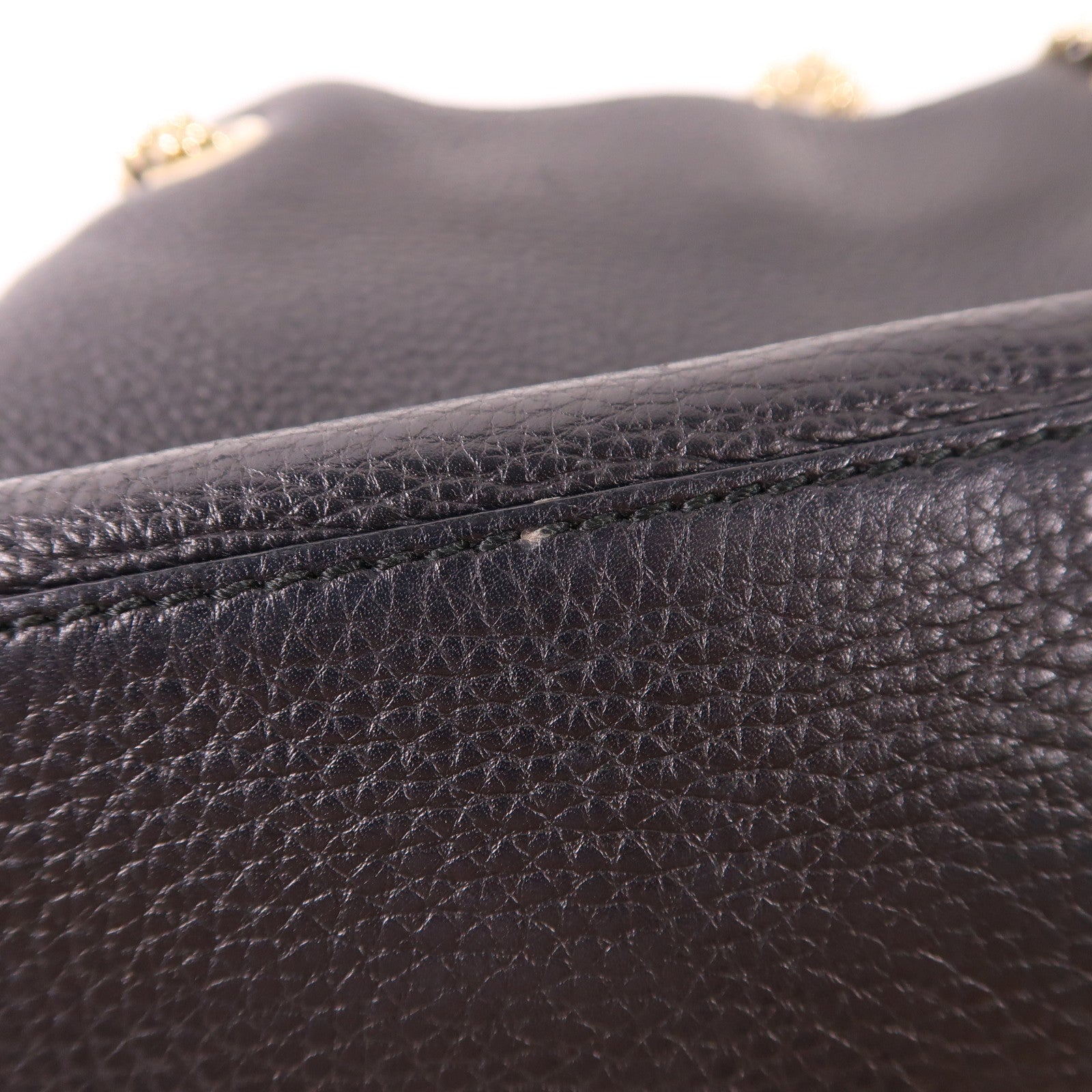 GUCCI 牛皮皮革Shoulder Bag銀扣鏈帶肩背袋
