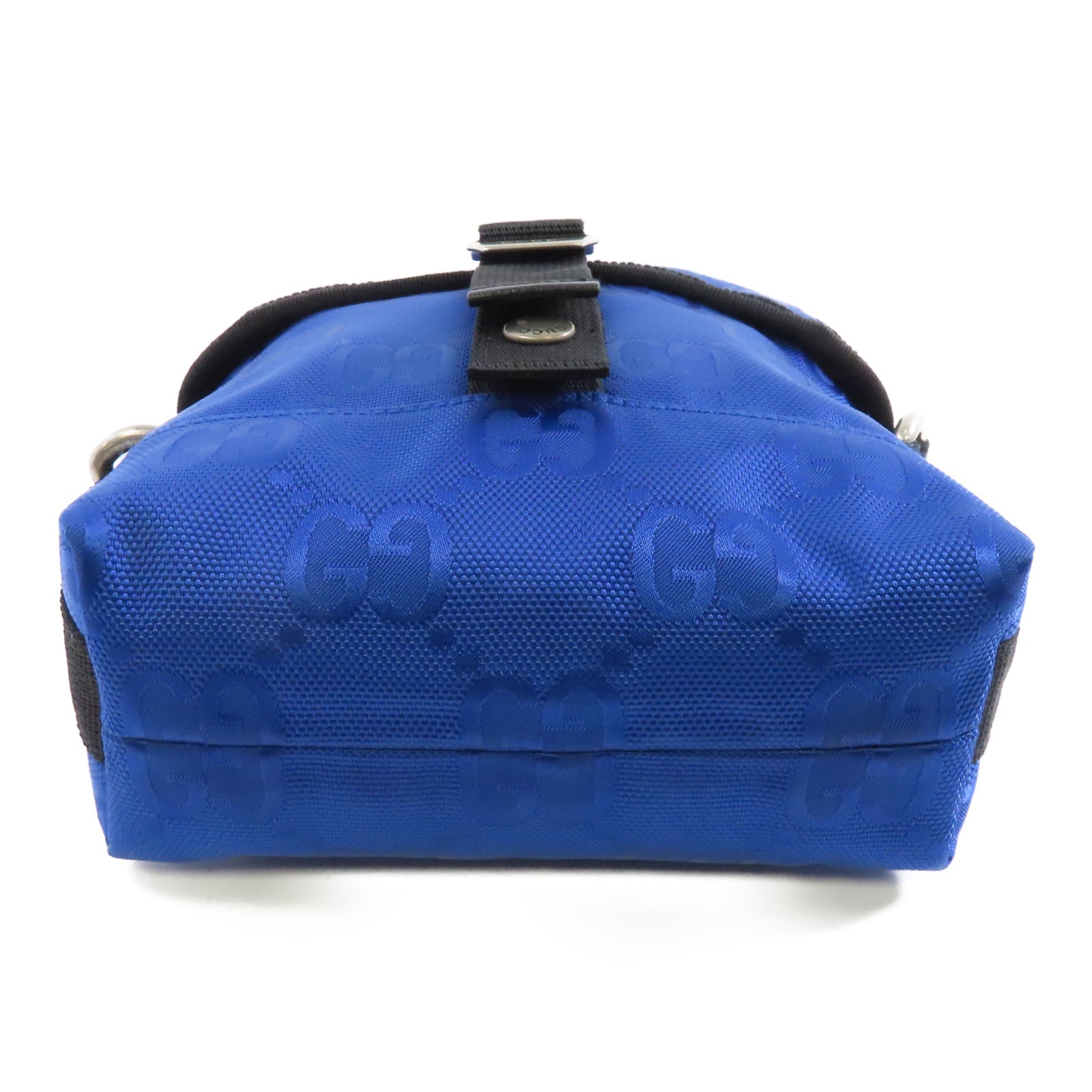 GUCCI 尼龍Shoulder Bag銀扣肩背袋藍色