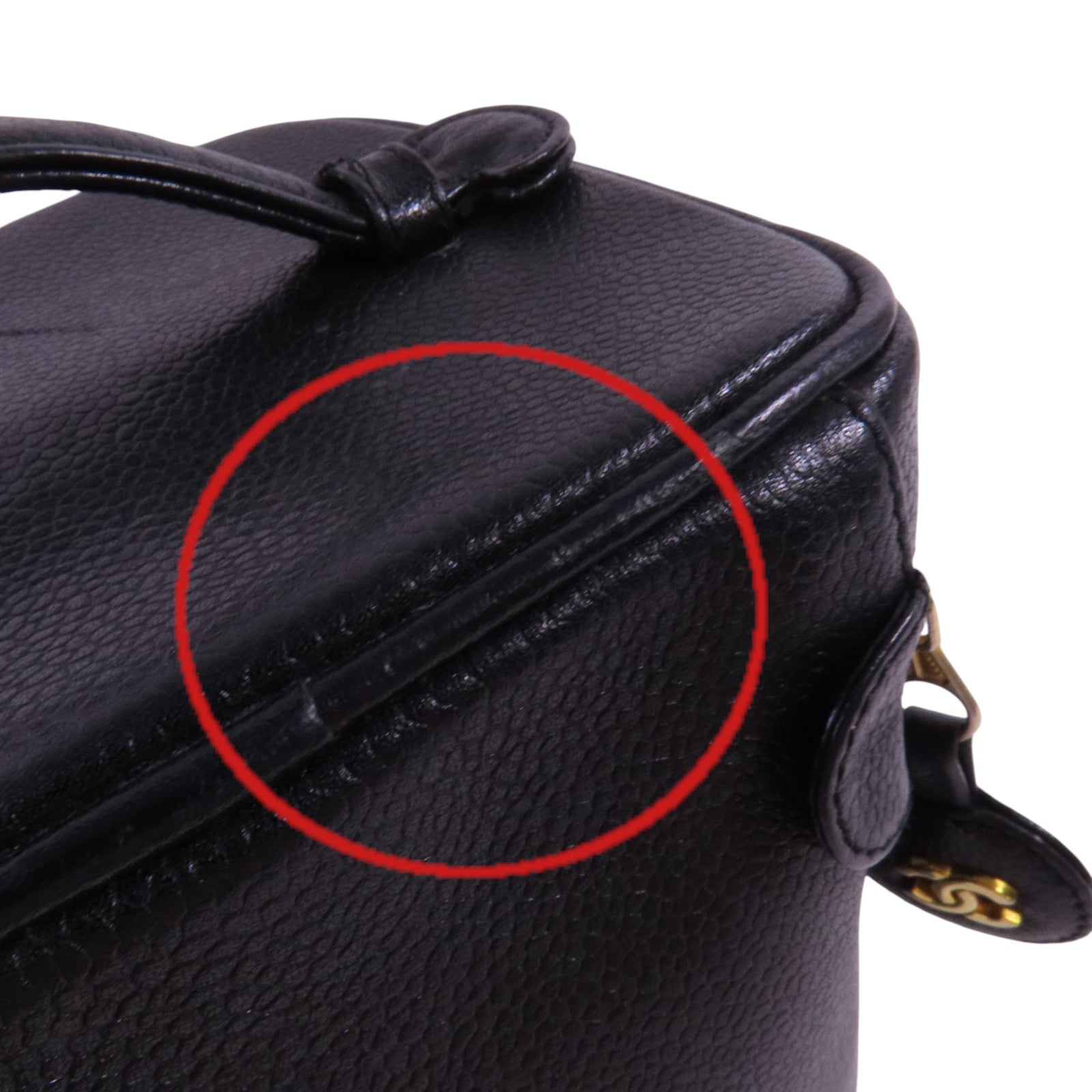 CHANEL 牛皮皮革Vintage Vanity金扣手挽袋