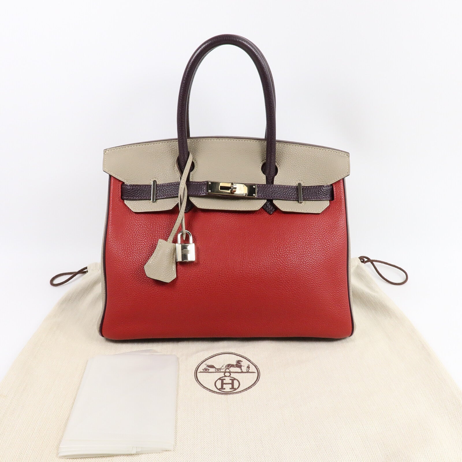 HERMES Togo皮革Birkin 30手挽袋3 Tone