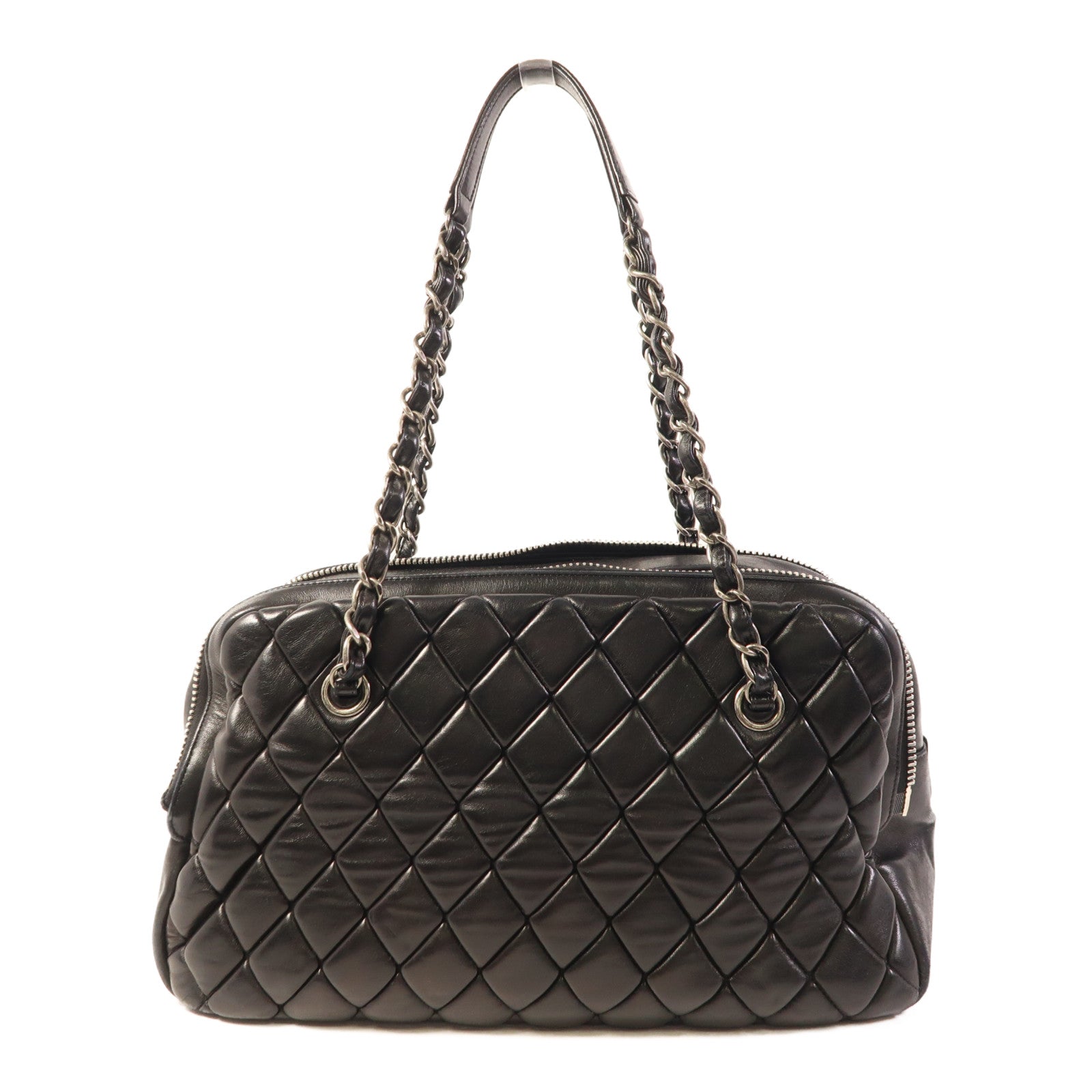 CHANEL 皮革Chain Shoulder Bag銀扣肩背袋