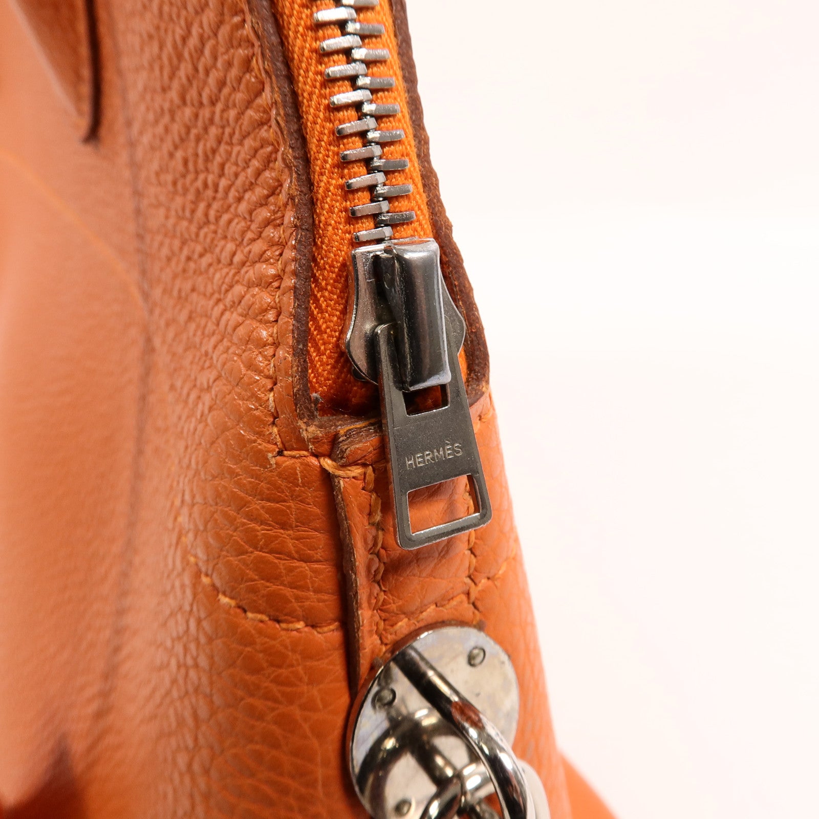 HERMES Clemence皮革Bolide 31手挽肩背兩用袋Orange