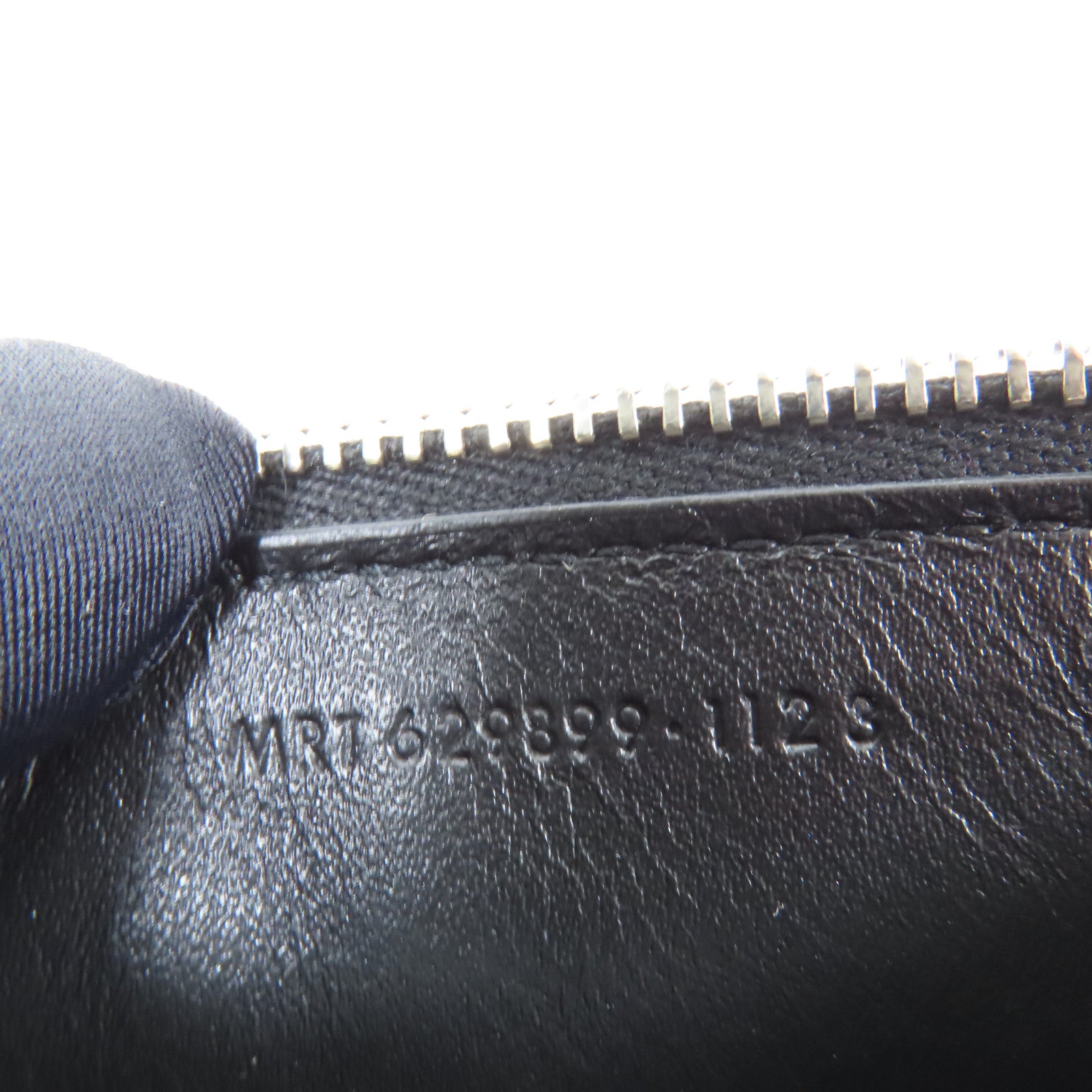 SAINT LAURENT 皮革Zip Card Case銀扣卡片套