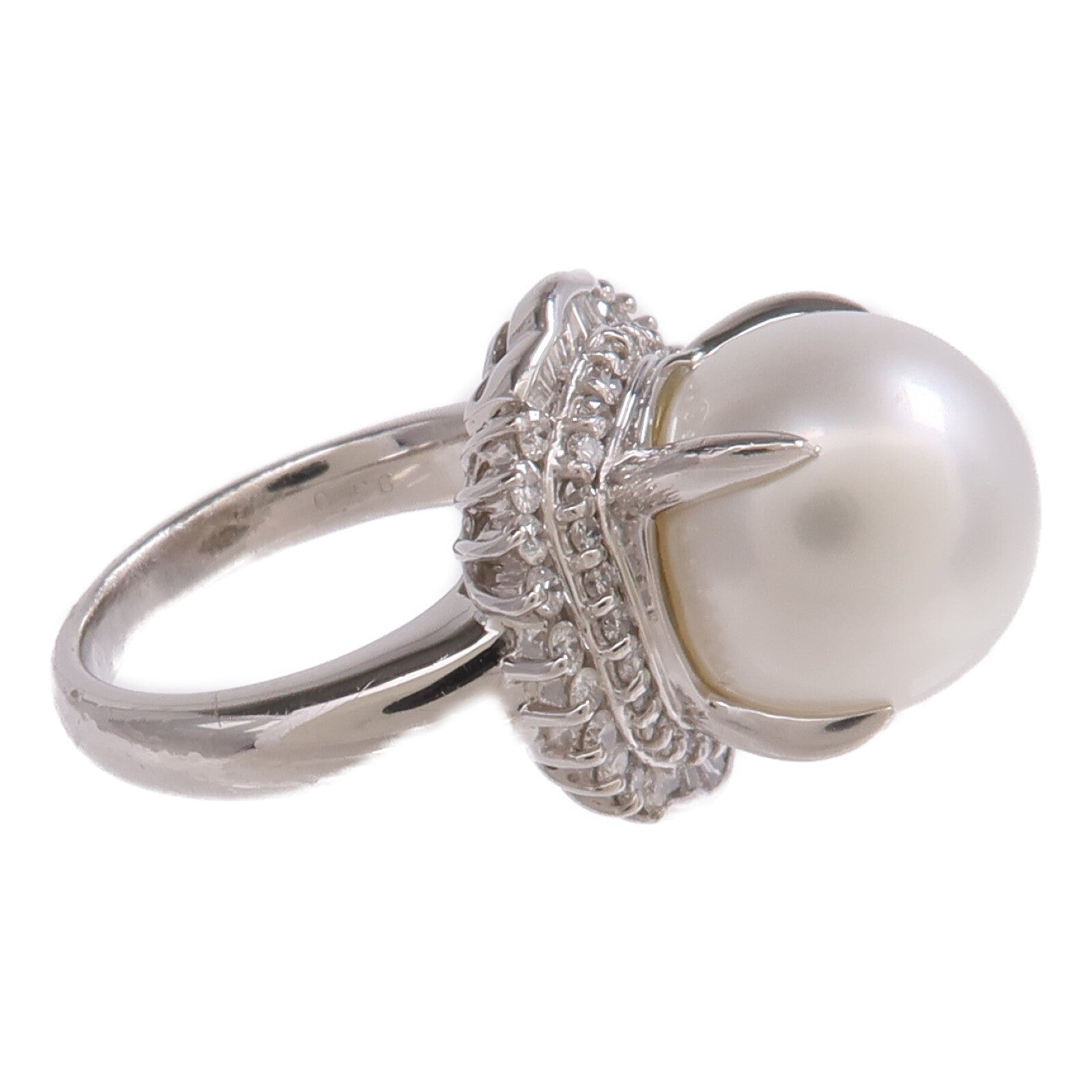 JEWELRY PT900鉑金Pearl Diamond Ring珍珠/鑽石戒指