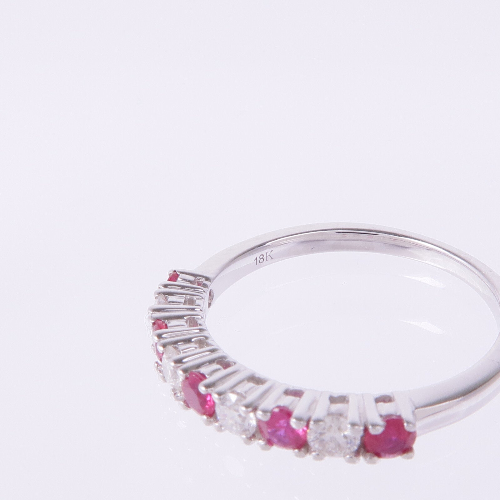 JEWELRY 18K白金Ruby Diamond Ring鑽石戒指US#6