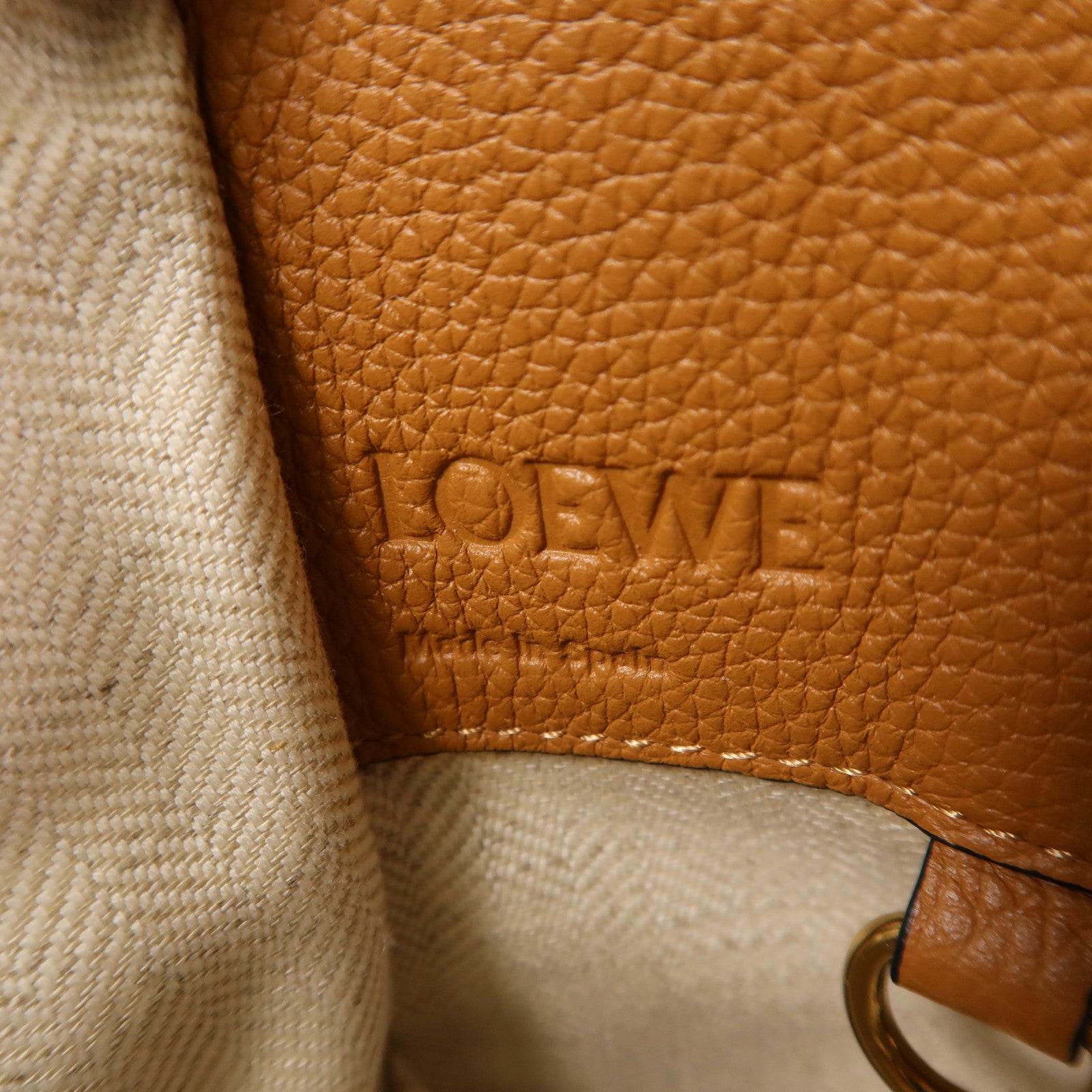 LOEWE 牛皮皮革Compact Hammock Bag金扣手挽肩背兩用袋