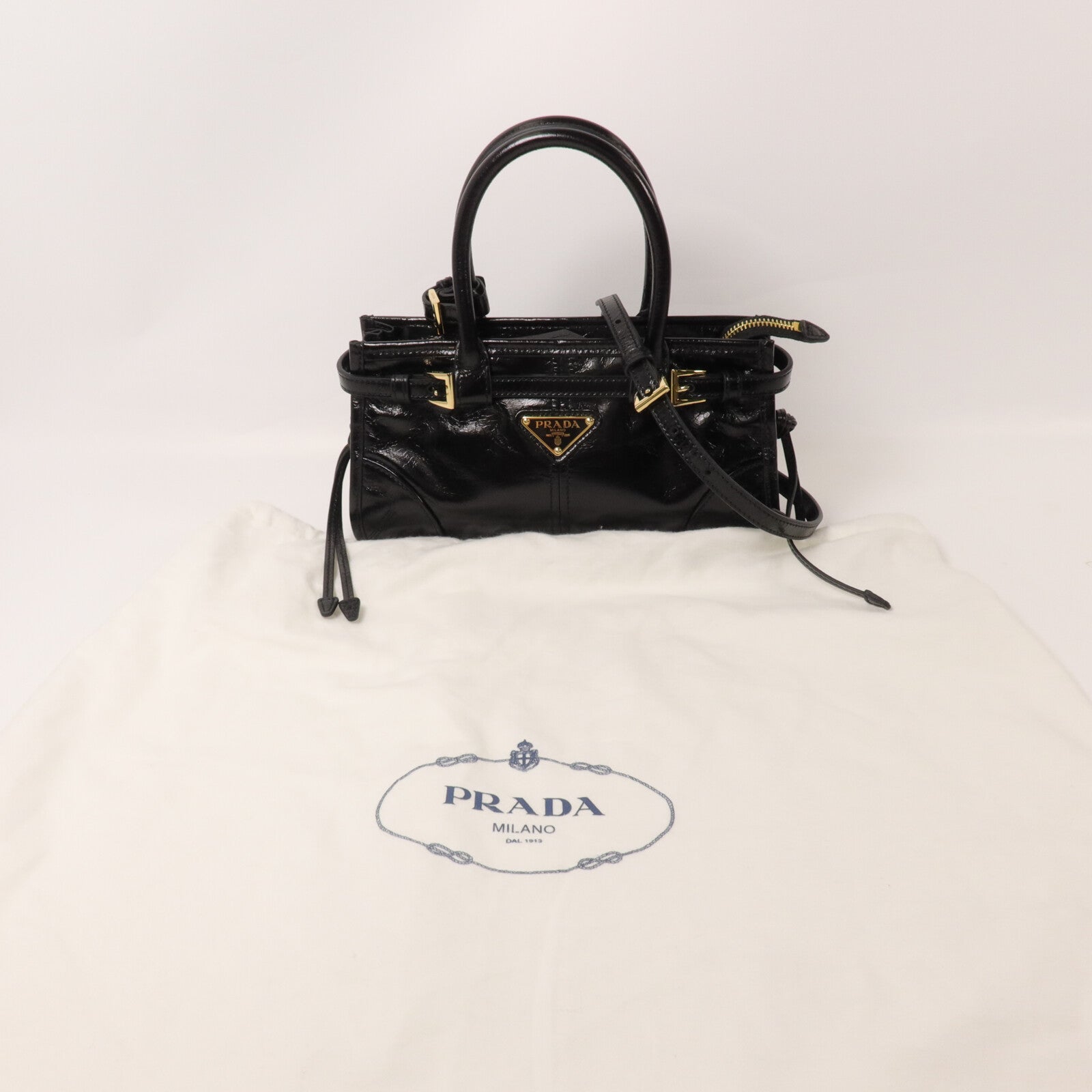 PRADA 牛皮皮革Bonnie Mini手挽肩背兩用袋