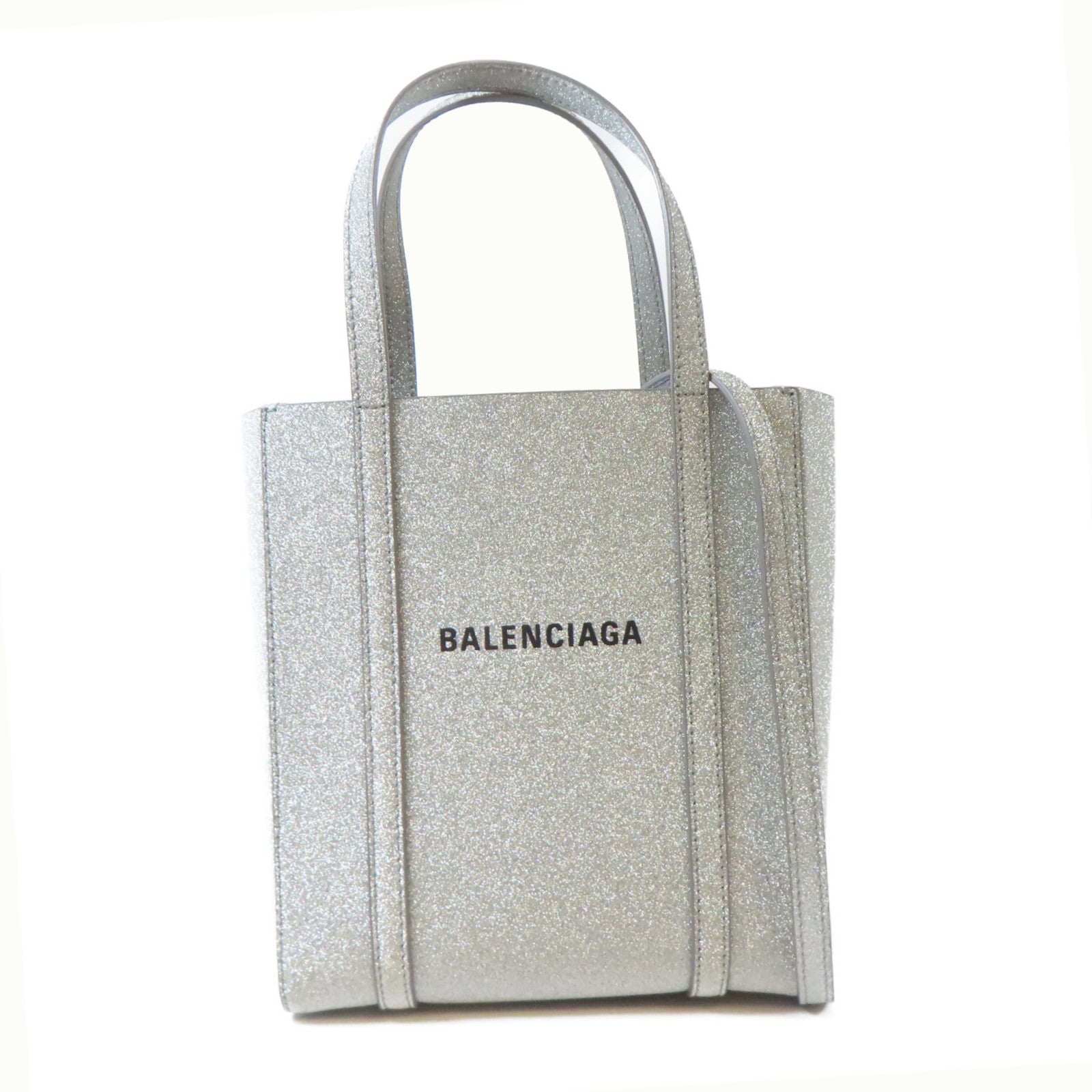 BALENCIAGA 【激減優惠】皮革Everyday Xxs Tote Bag銀扣手挽肩背兩用袋銀色