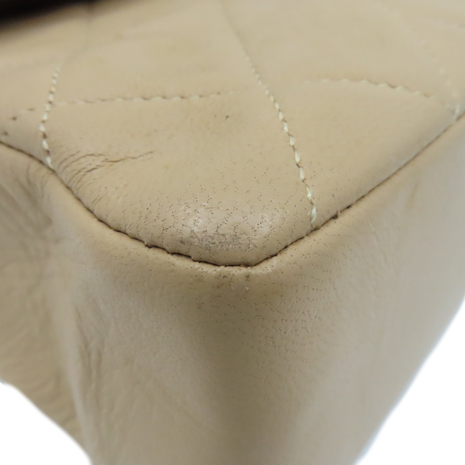 CHANEL 【激減優惠】菱格羊皮皮革Chain Shoulder Bag金扣鏈帶肩背袋杏色