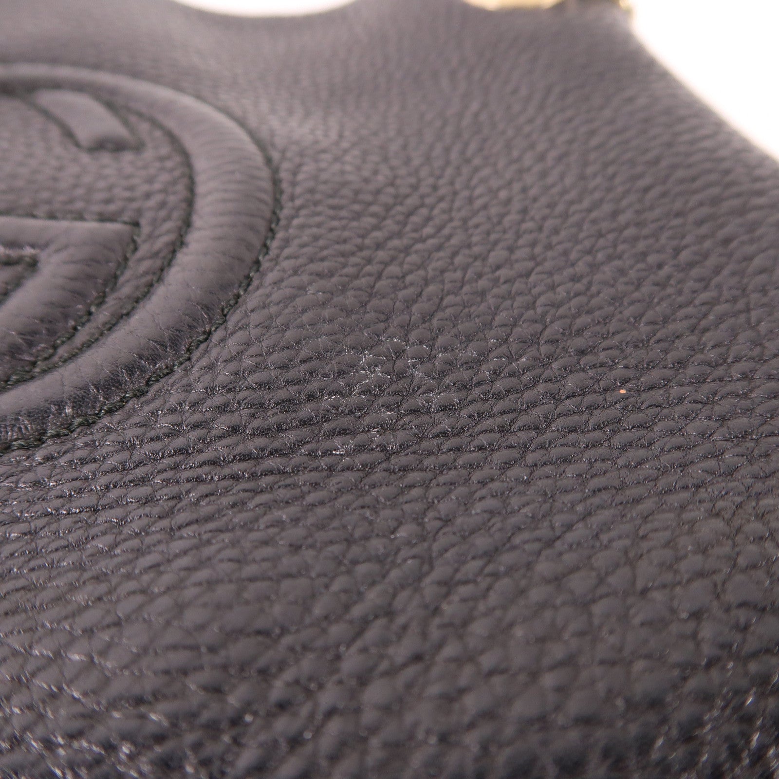 GUCCI 牛皮皮革Shoulder Bag銀扣鏈帶肩背袋