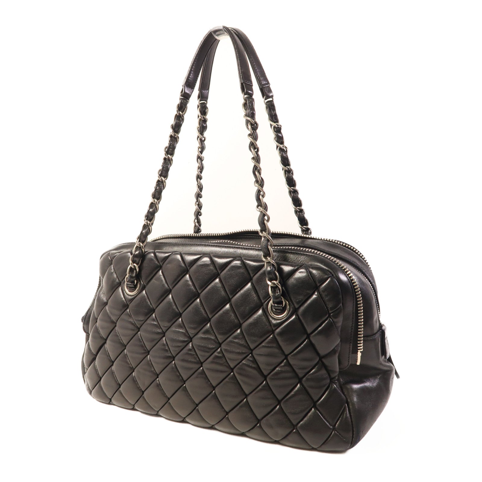 CHANEL 皮革Chain Shoulder Bag銀扣肩背袋