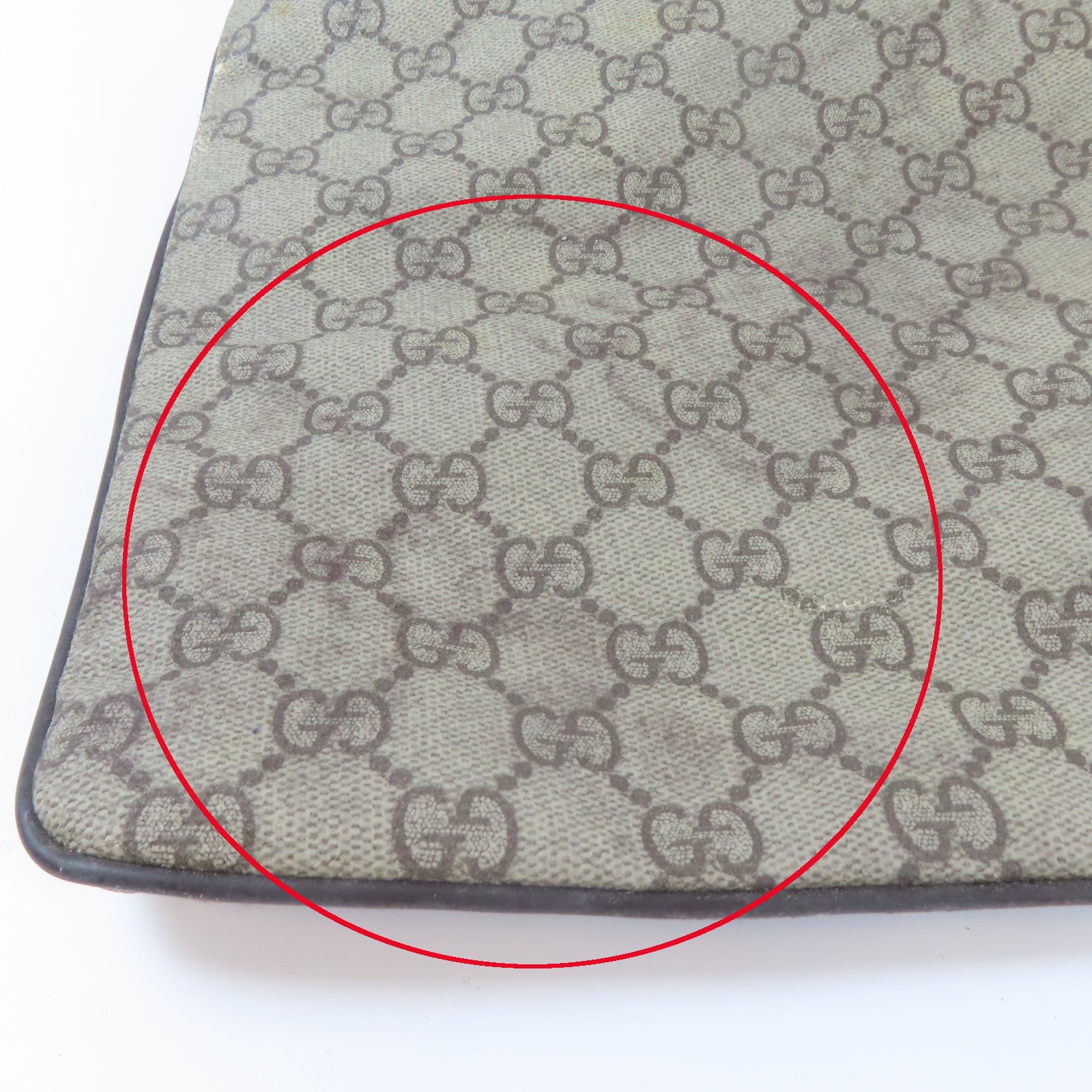 GUCCI 【激減優惠】塗層帆布Shoulder Bag銀扣肩背袋啡色
