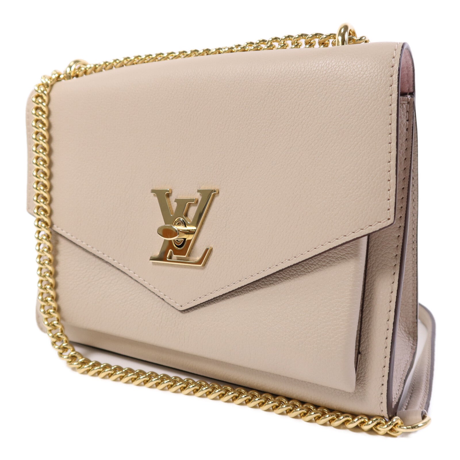 LOUIS VUITTON 牛皮皮革Mylockme金扣鏈帶肩背袋