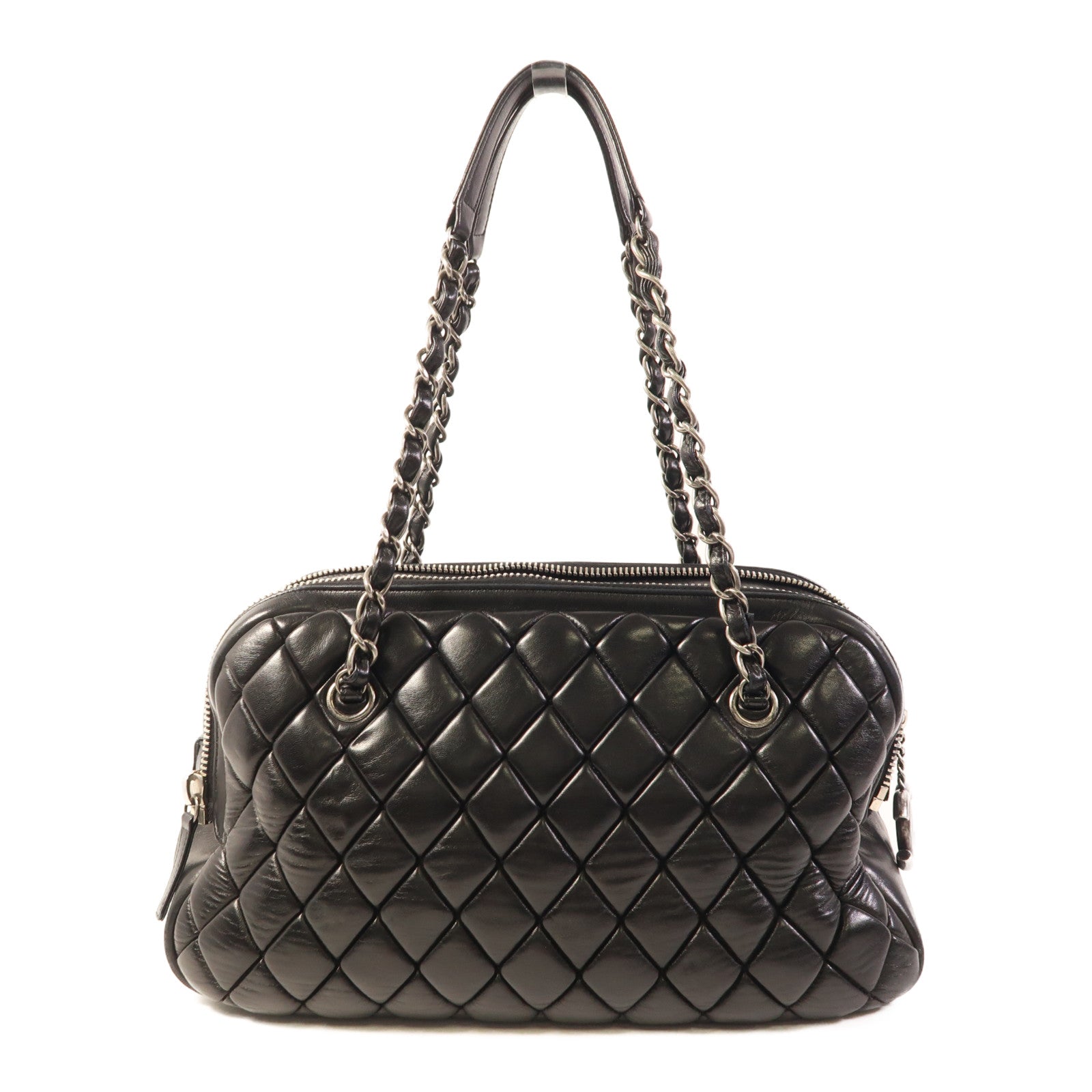 CHANEL 皮革Chain Shoulder Bag銀扣肩背袋