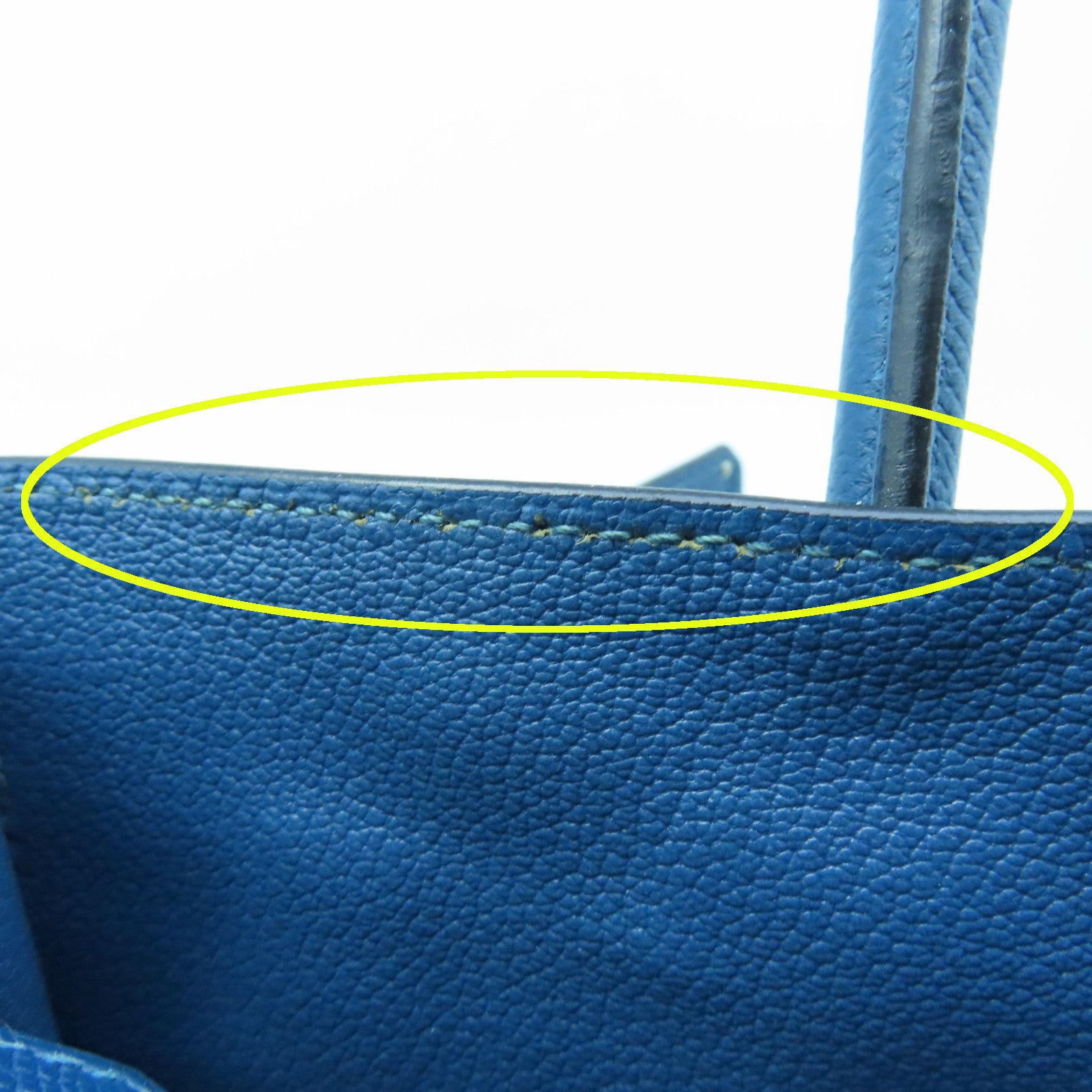 HERMES Epsom皮革Birkin 30銀扣手挽袋鴨子藍
