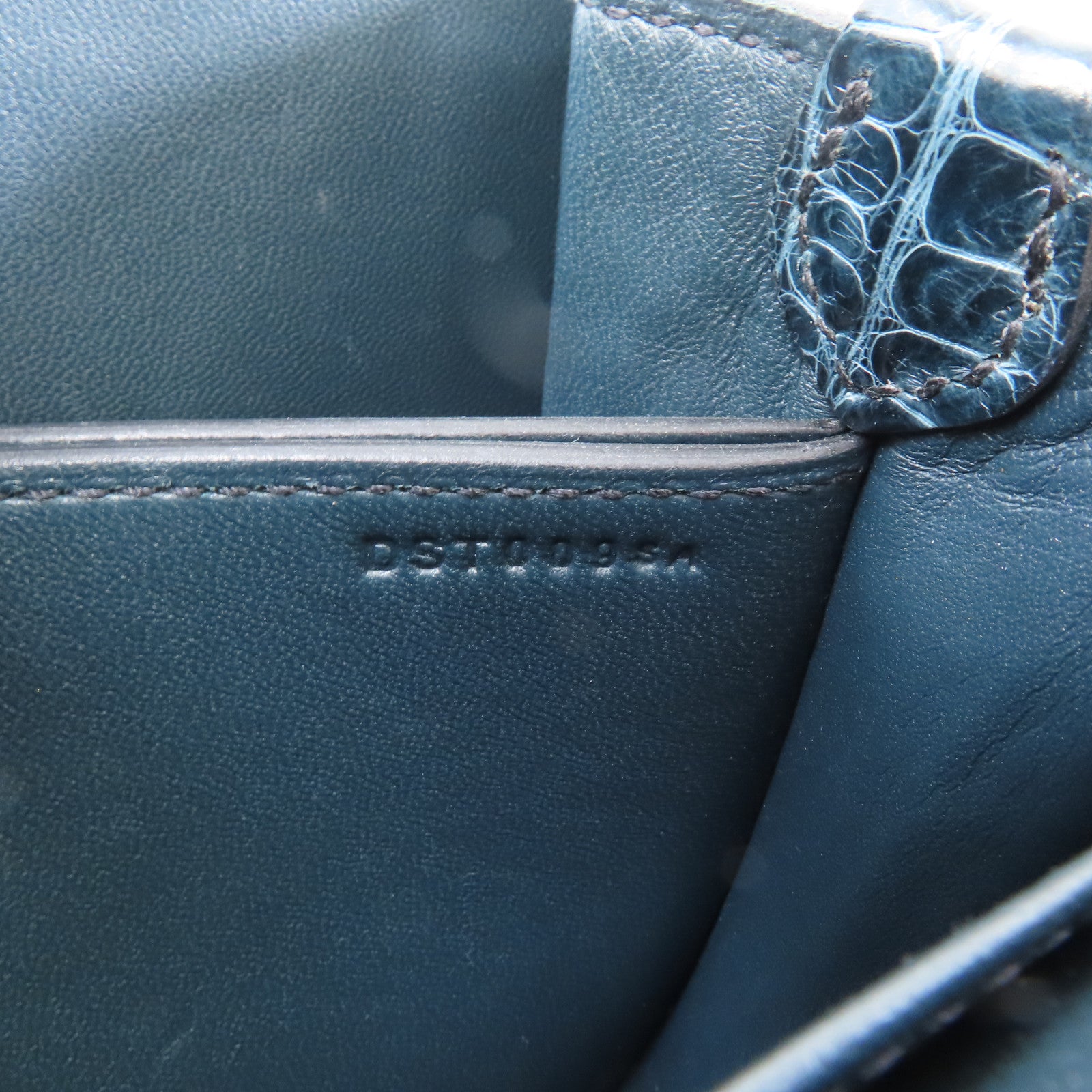 HERMES 鱷魚皮革Mini Roulis金扣肩背袋綠色