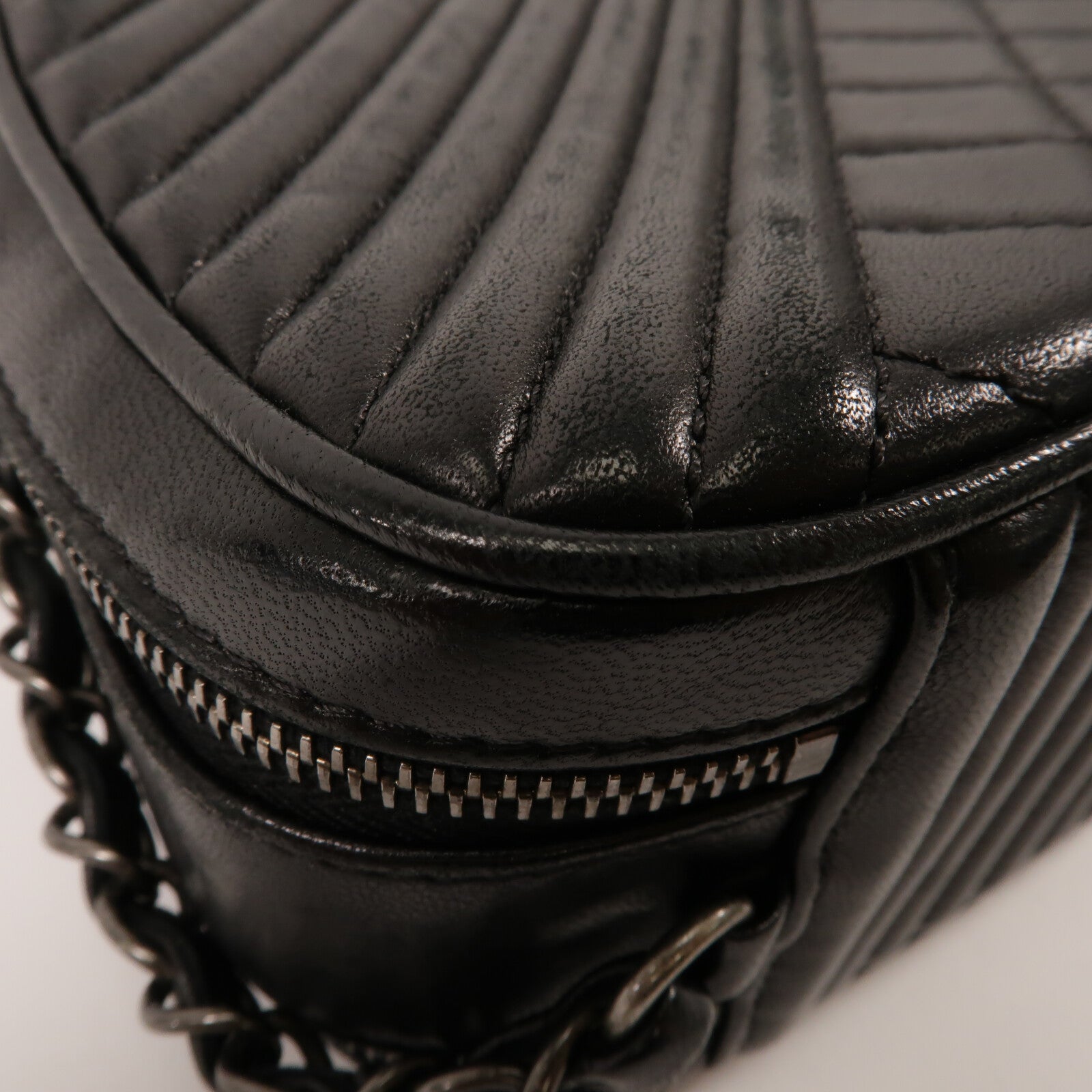 CHANEL 牛皮皮革Coco Boy Camera Bag鏈帶肩背袋