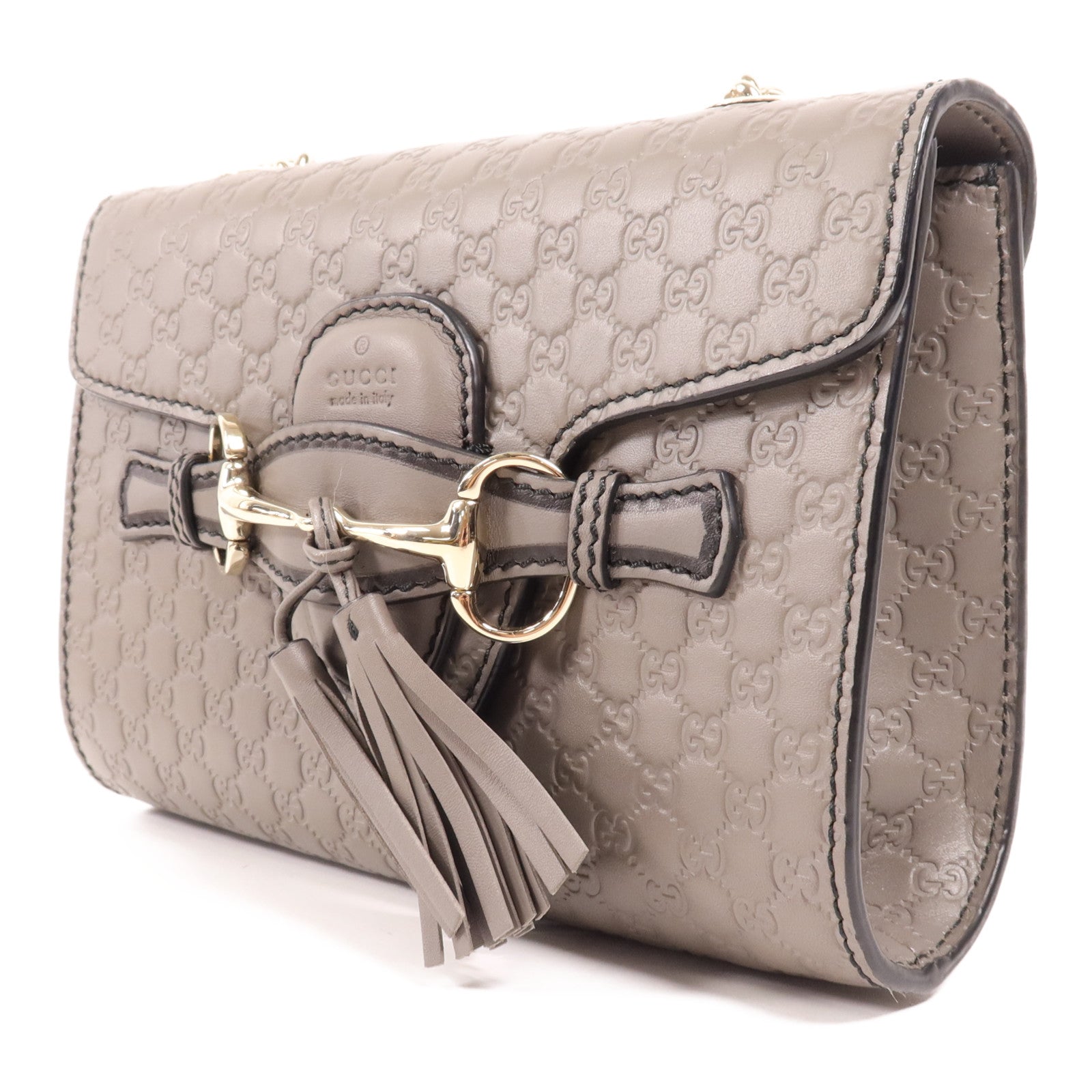 GUCCI 牛皮皮革Guccissima Mini Emily金扣鏈帶肩背