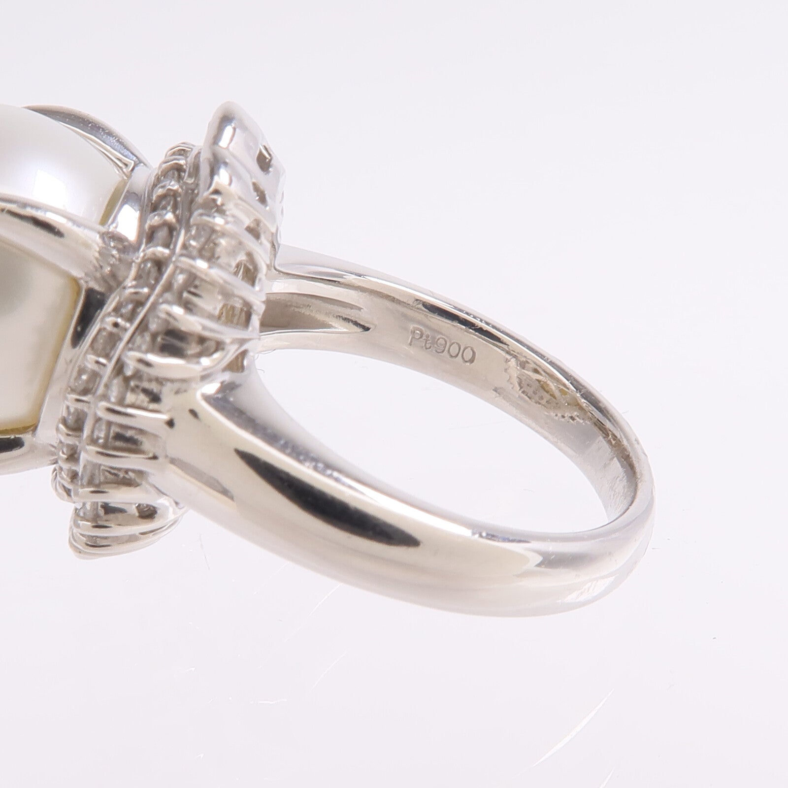 JEWELRY PT900鉑金Pearl Diamond Ring珍珠/鑽石戒指