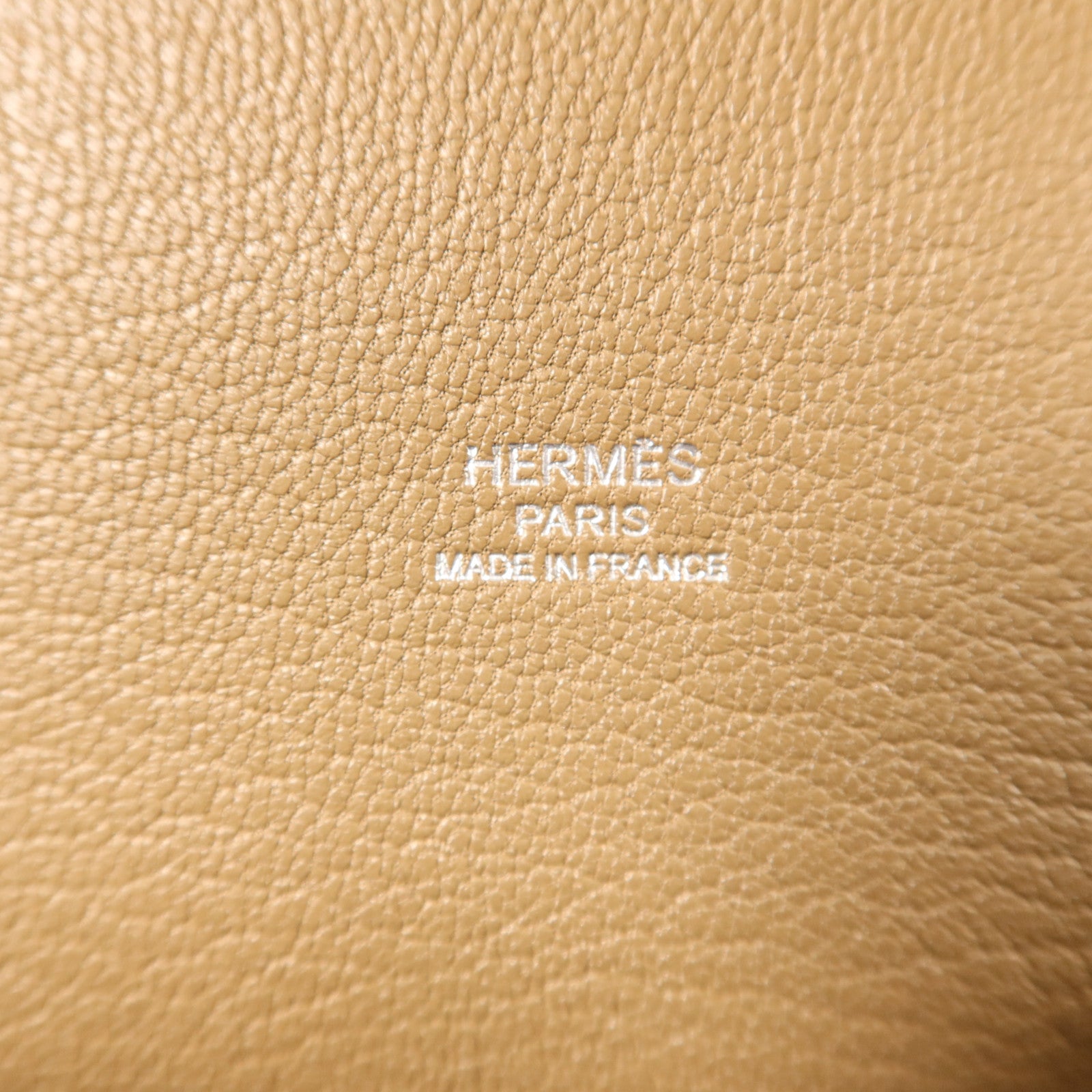 HERMES Clemence皮革Jypsiere 28銀扣肩背袋Etoupe