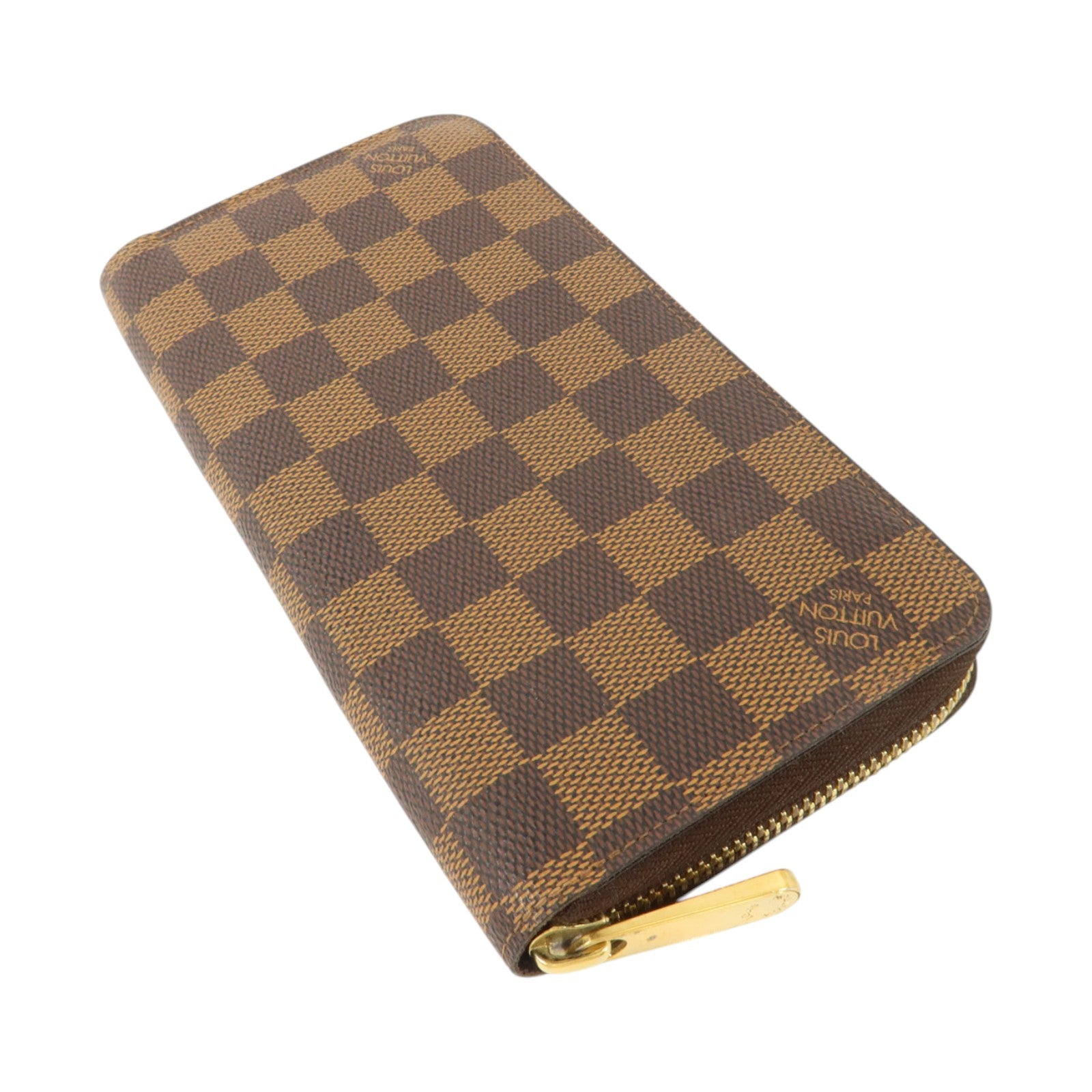 LOUIS VUITTON Damier Zipper Wallet金扣長錢包