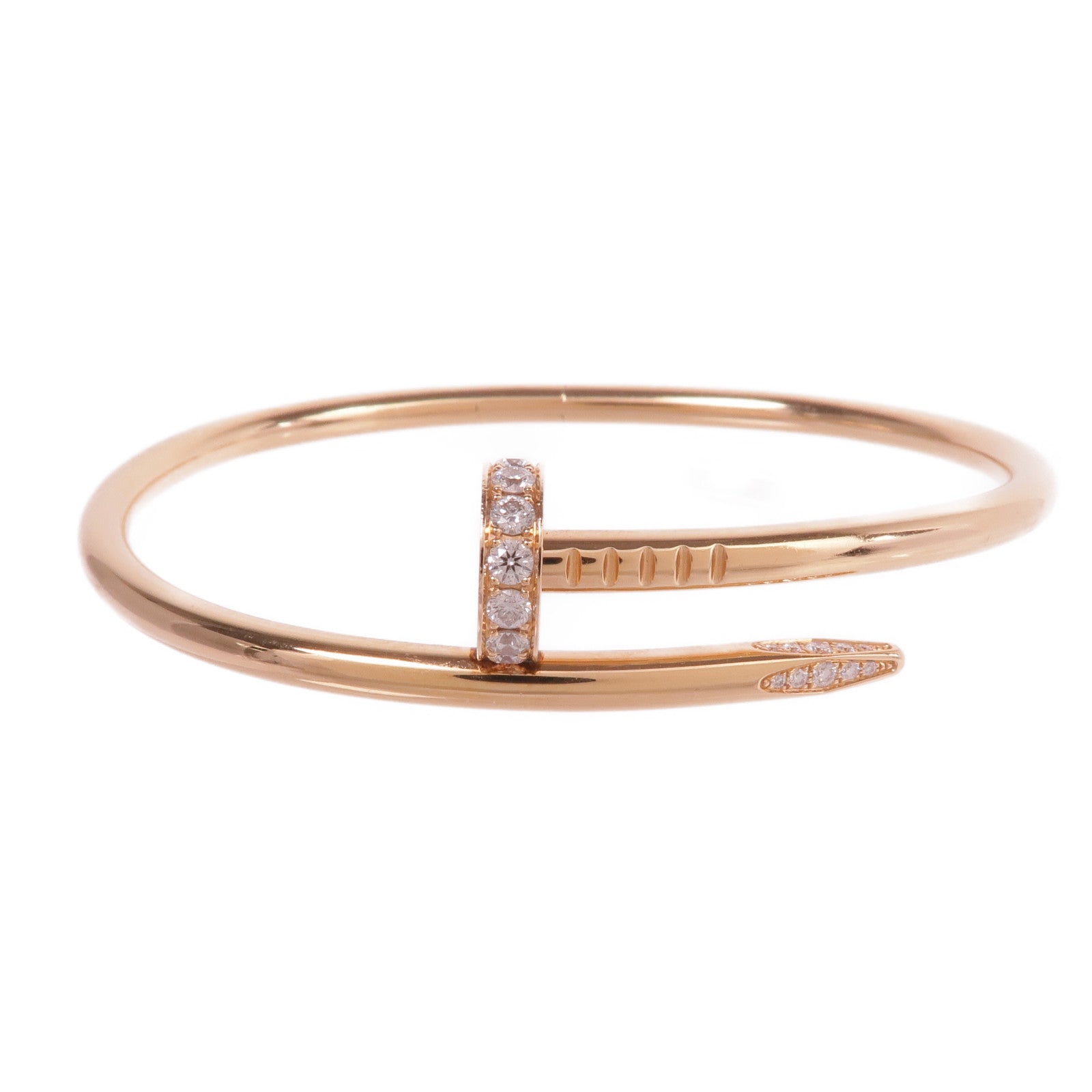CARTIER 18K玫瑰金Juste Un Clou鑽石手鐲Cartier#17