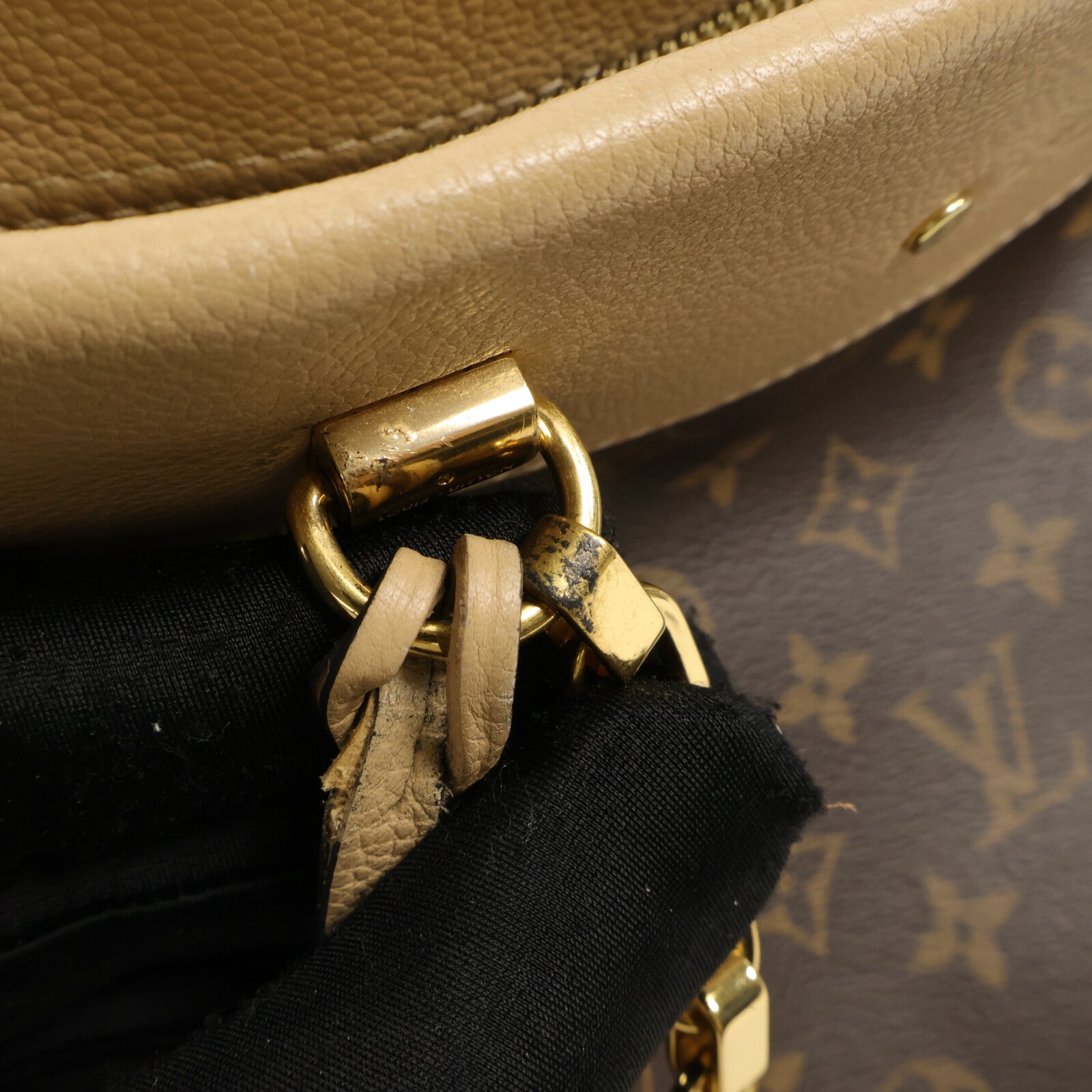LOUIS VUITTON 牛皮皮革/Monogram Pallas Shopper鏈帶手挽袋