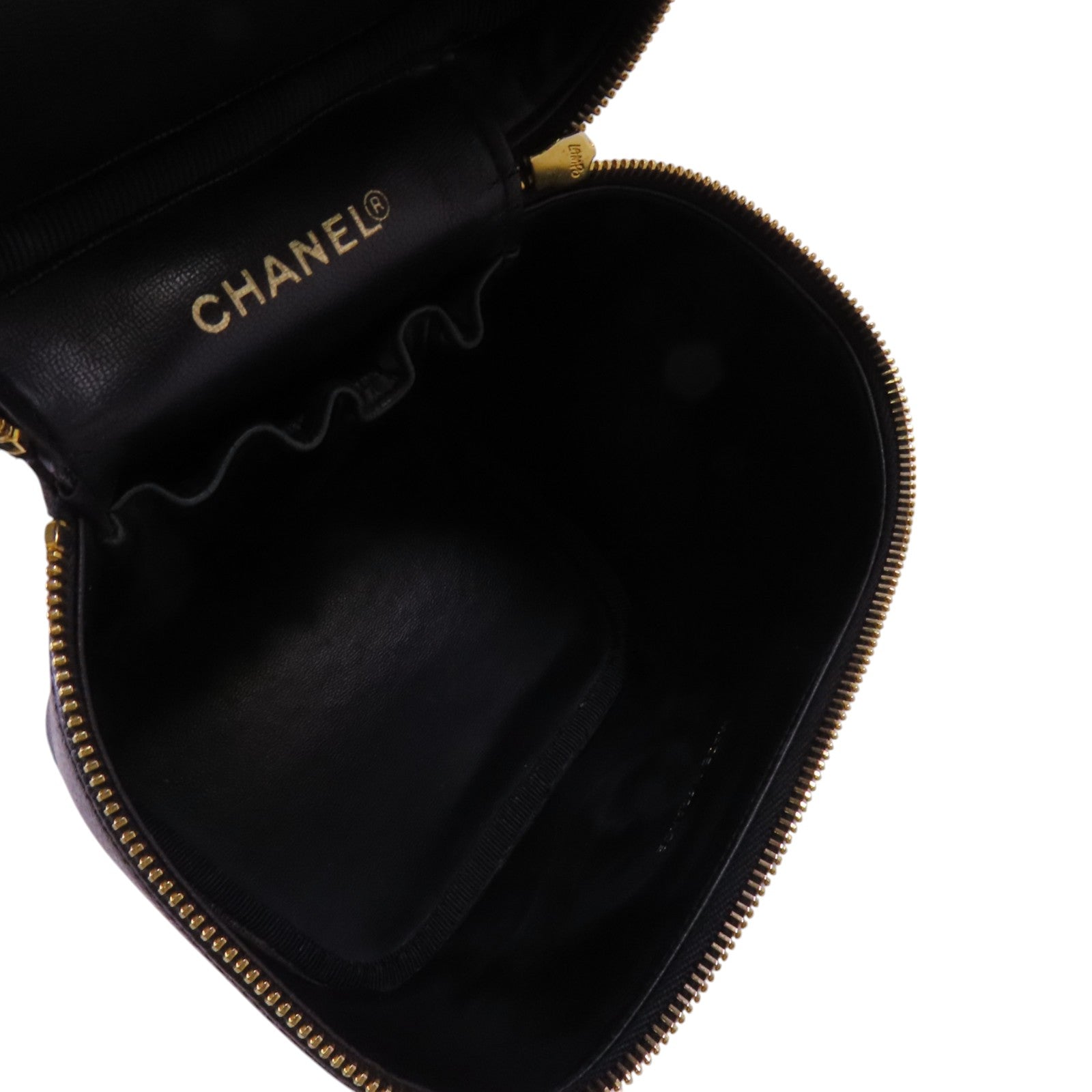 CHANEL 【激減優惠】牛皮皮革Vintage Vanity金扣手挽袋