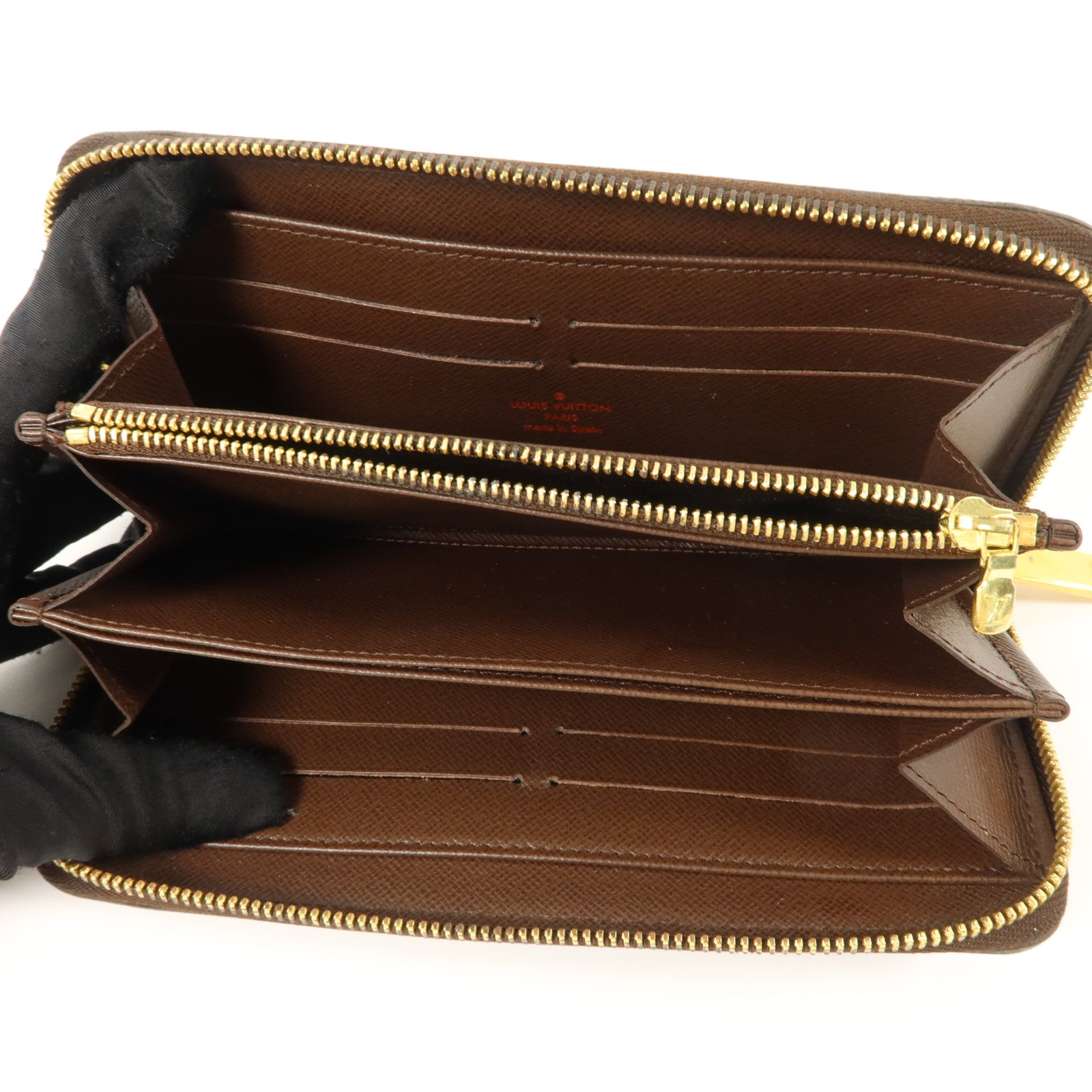 LOUIS VUITTON Damier Zipper Wallet金扣長錢包