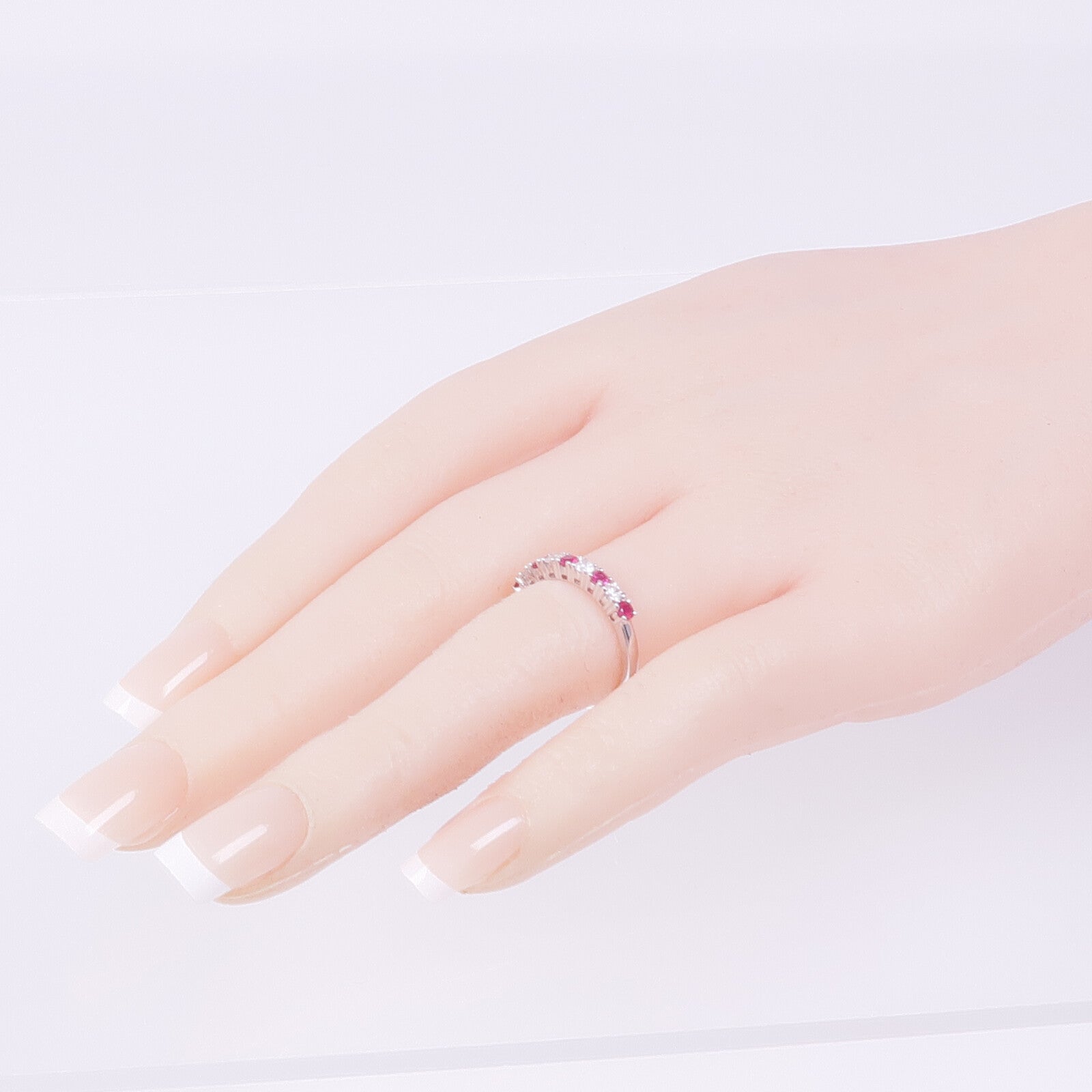 JEWELRY 18K白金Ruby Diamond Ring鑽石戒指US#6