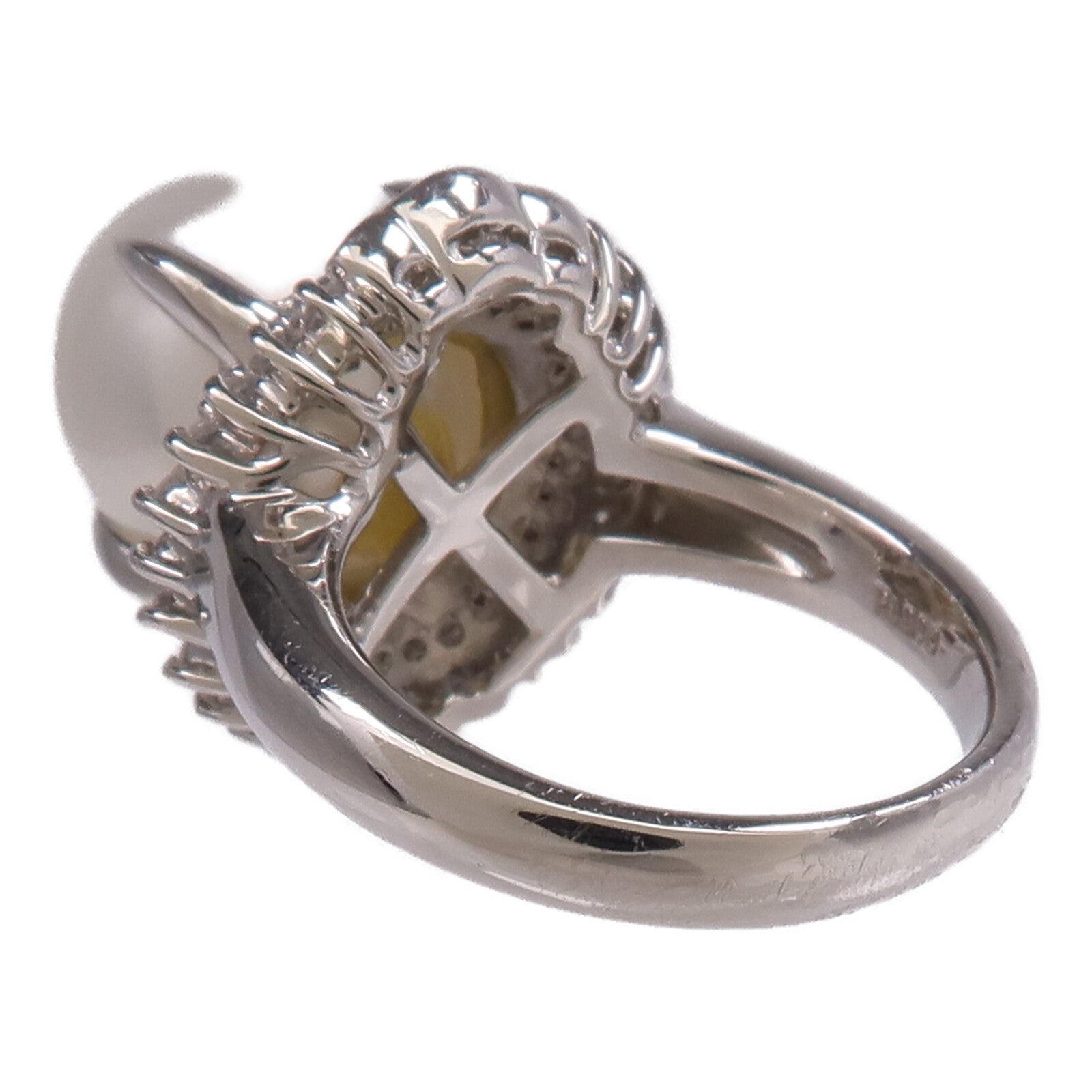 JEWELRY PT900鉑金Pearl Diamond Ring珍珠/鑽石戒指