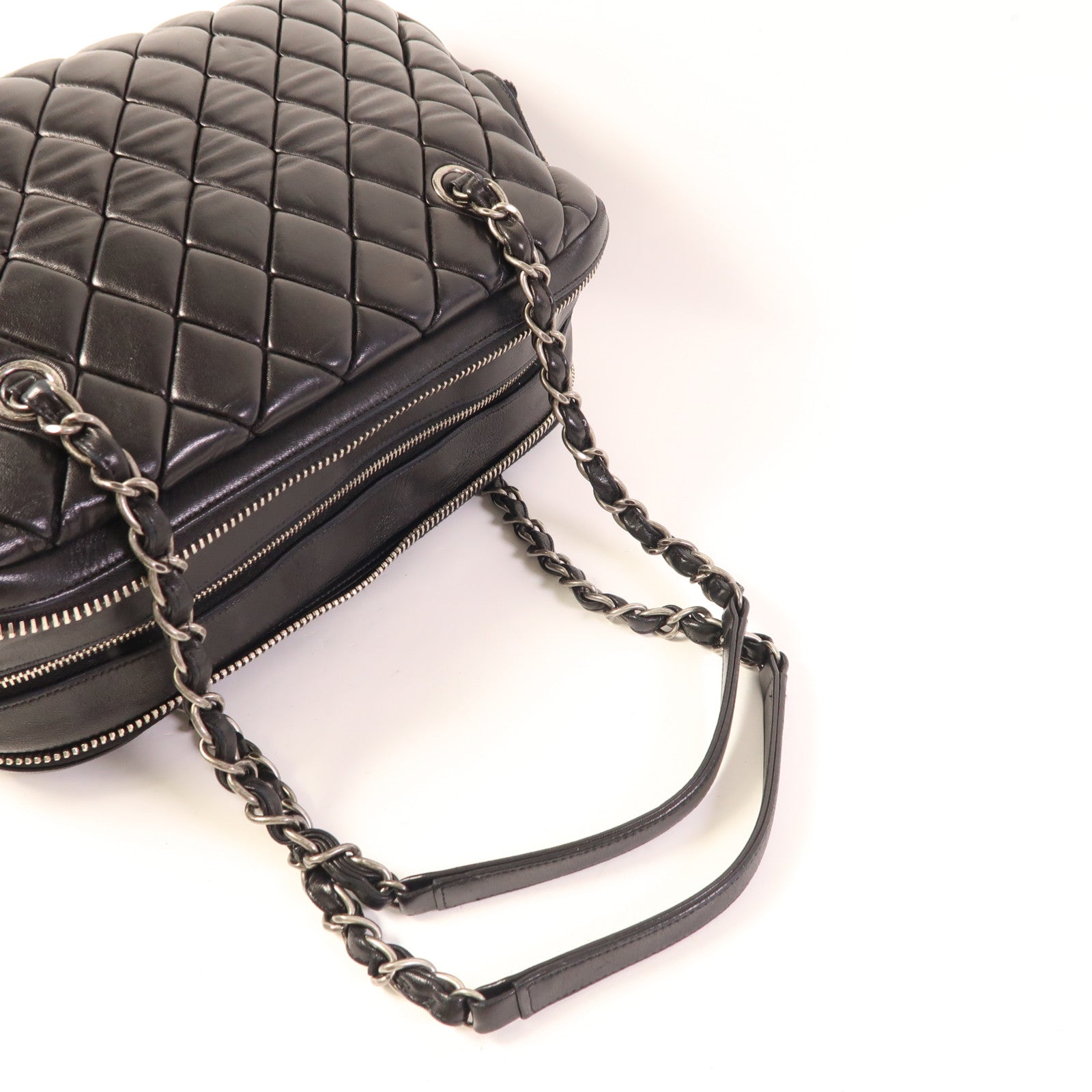 CHANEL 皮革Chain Shoulder Bag銀扣肩背袋