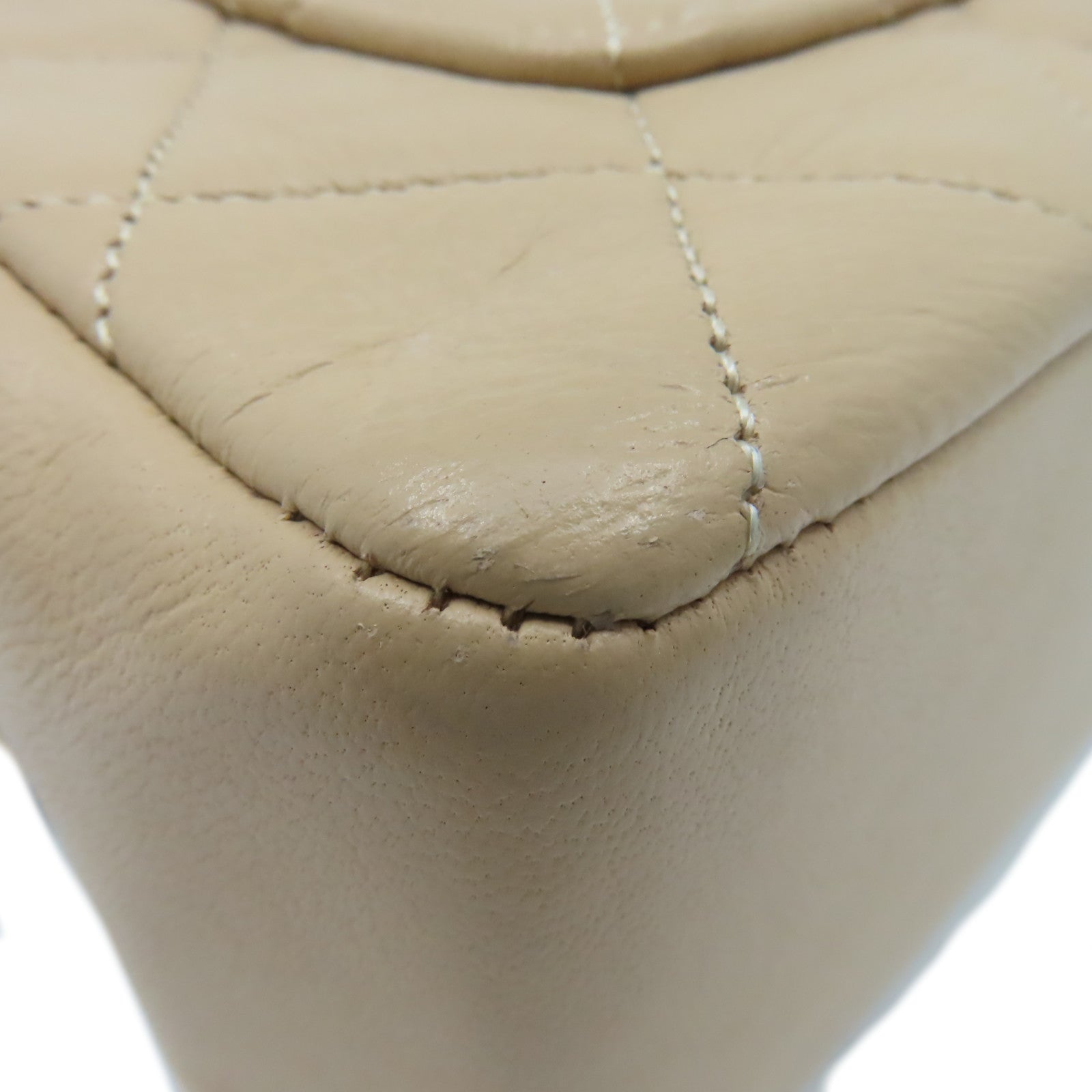 CHANEL 【激減優惠】菱格羊皮皮革Chain Shoulder Bag金扣鏈帶肩背袋杏色
