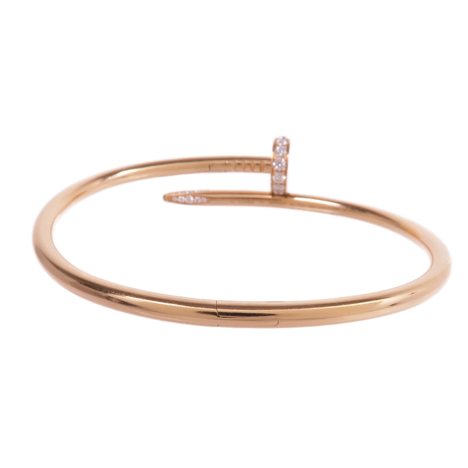 CARTIER 18K玫瑰金Juste Un Clou鑽石手鐲Cartier#17