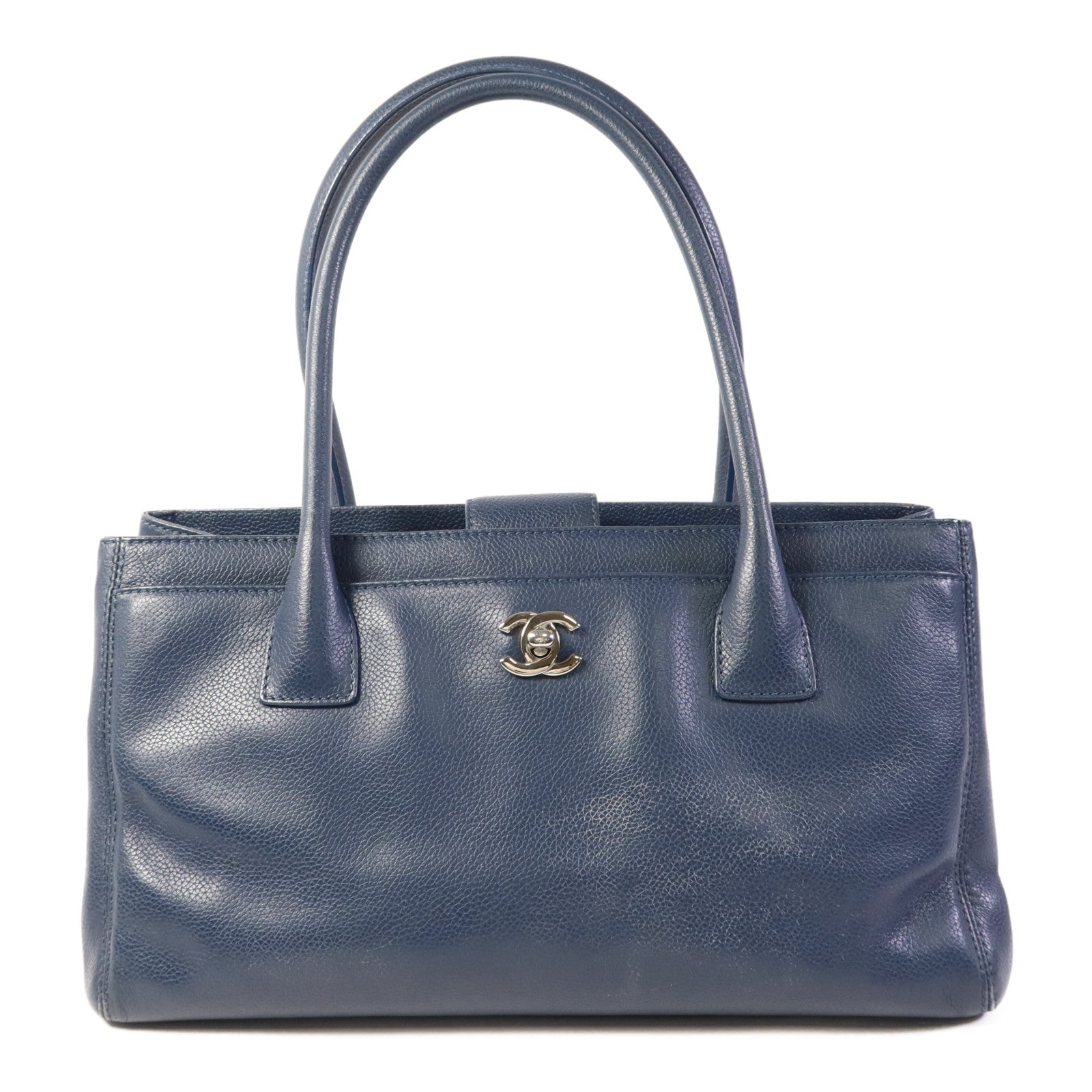 CHANEL 牛皮皮革Shoulder Bag銀扣肩背袋