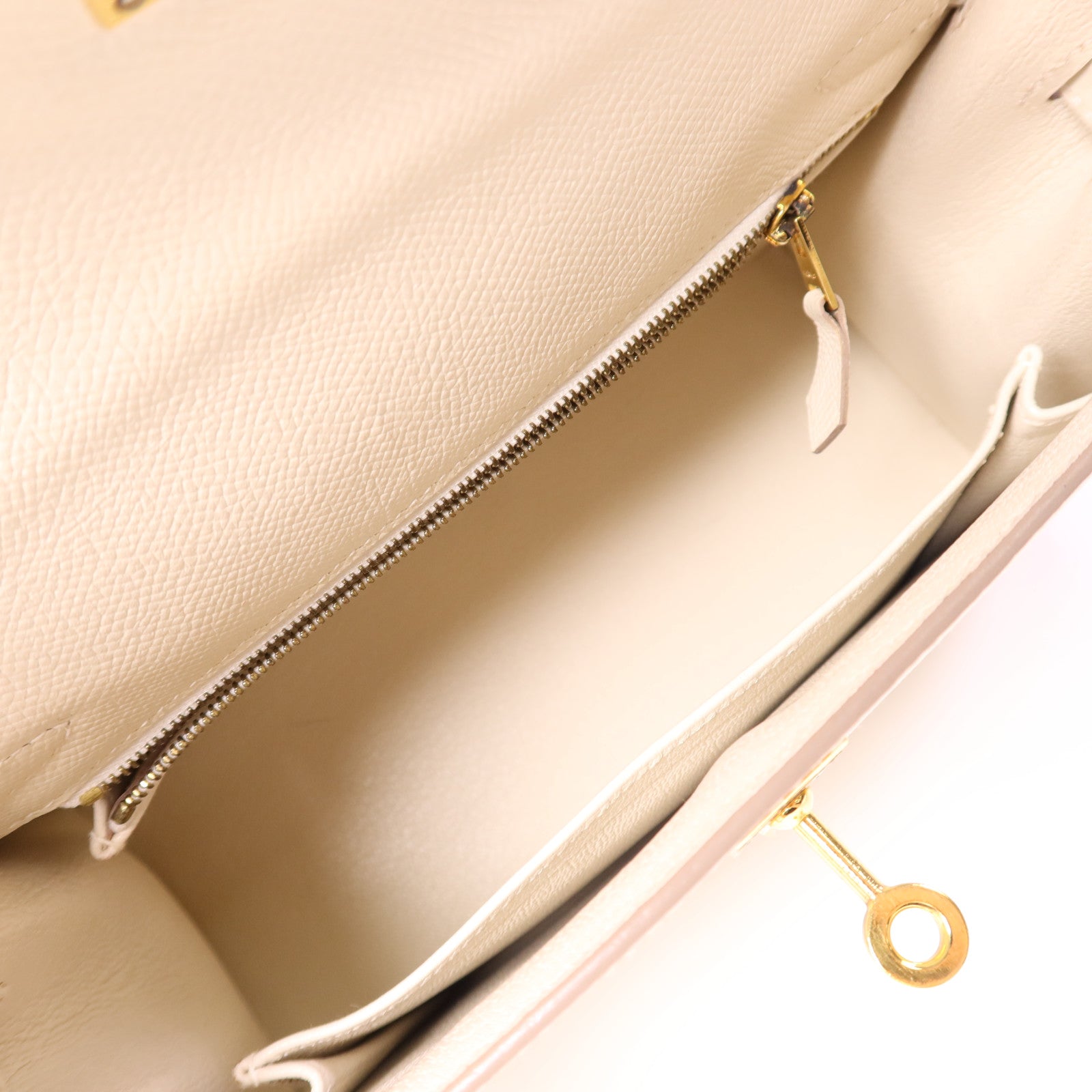 HERMES Epsom皮革Kelly 25手挽肩背兩用袋Craie