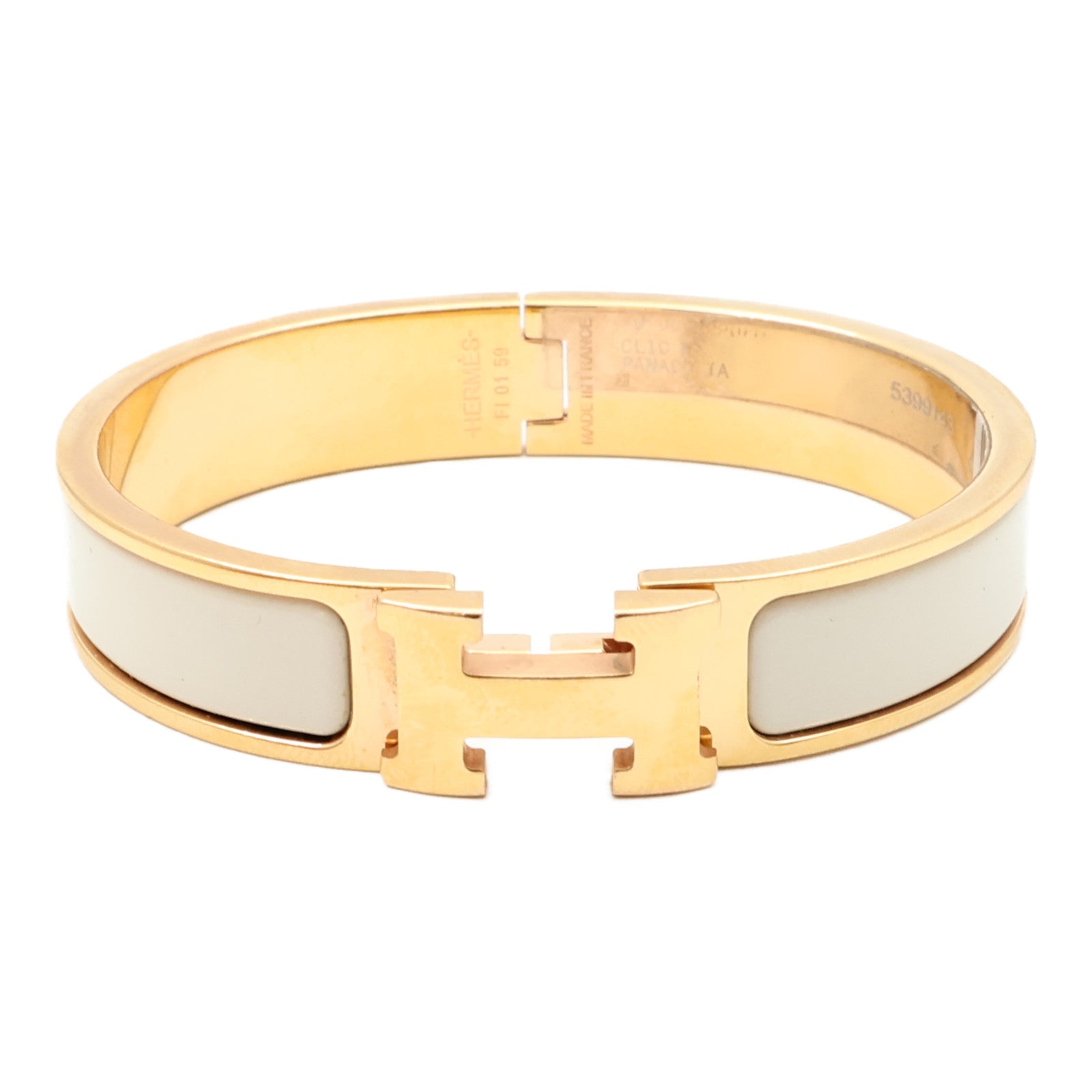 HERMES 金屬/琺瑯Clic H Bracelet金扣手鐲
