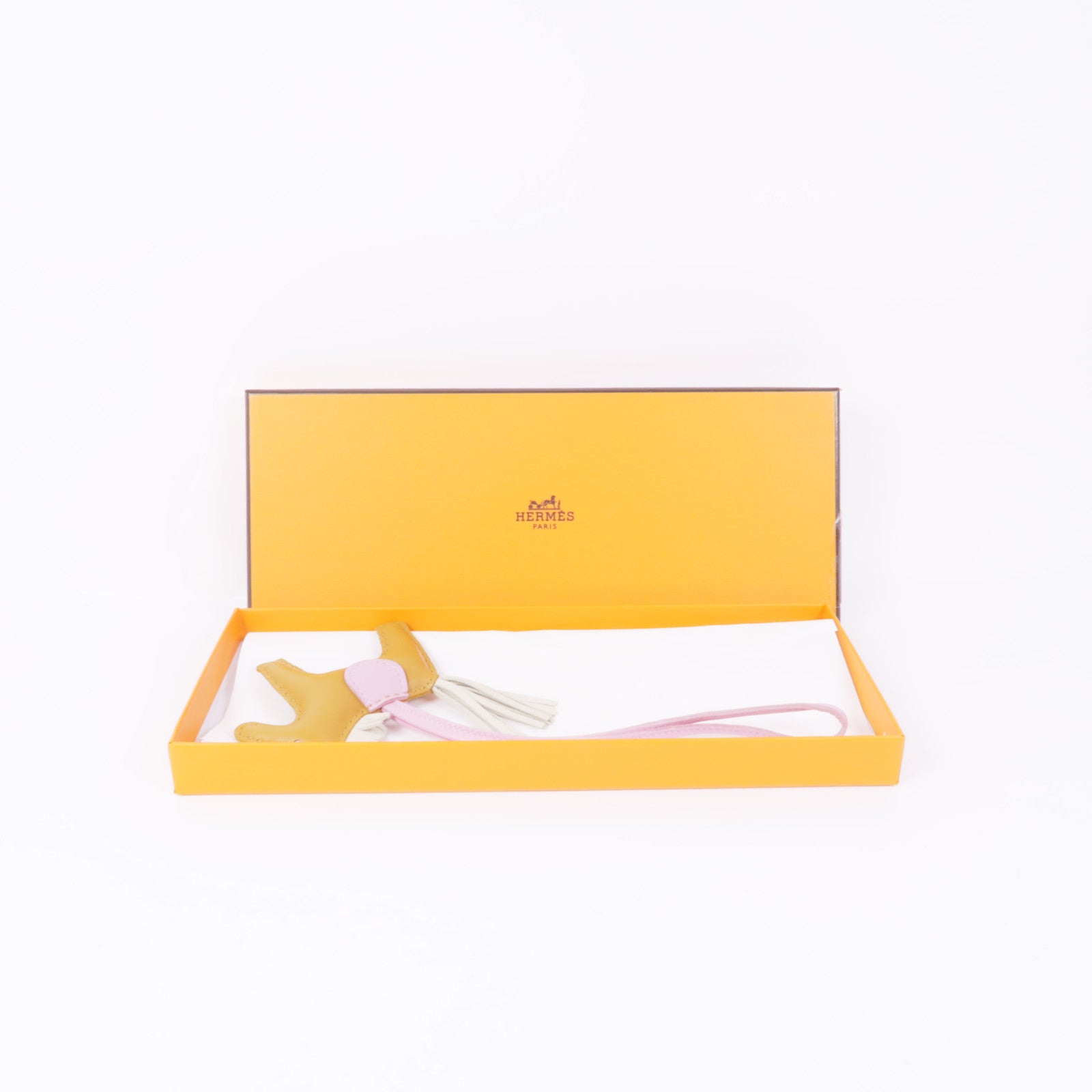 HERMES Swift皮革Rodeo PM Charm掛飾Sesame