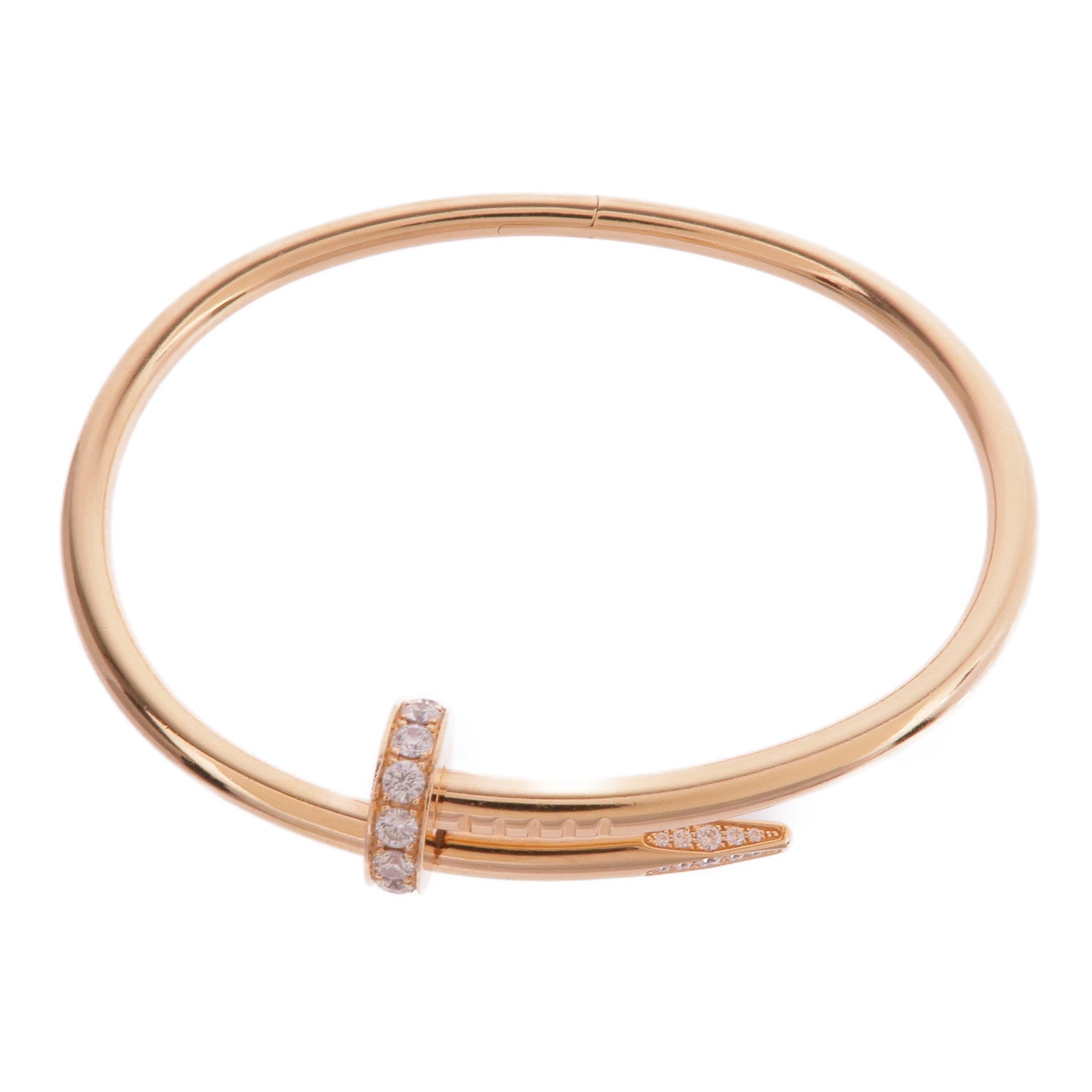 CARTIER 18K玫瑰金Juste Un Clou鑽石手鐲Cartier#17