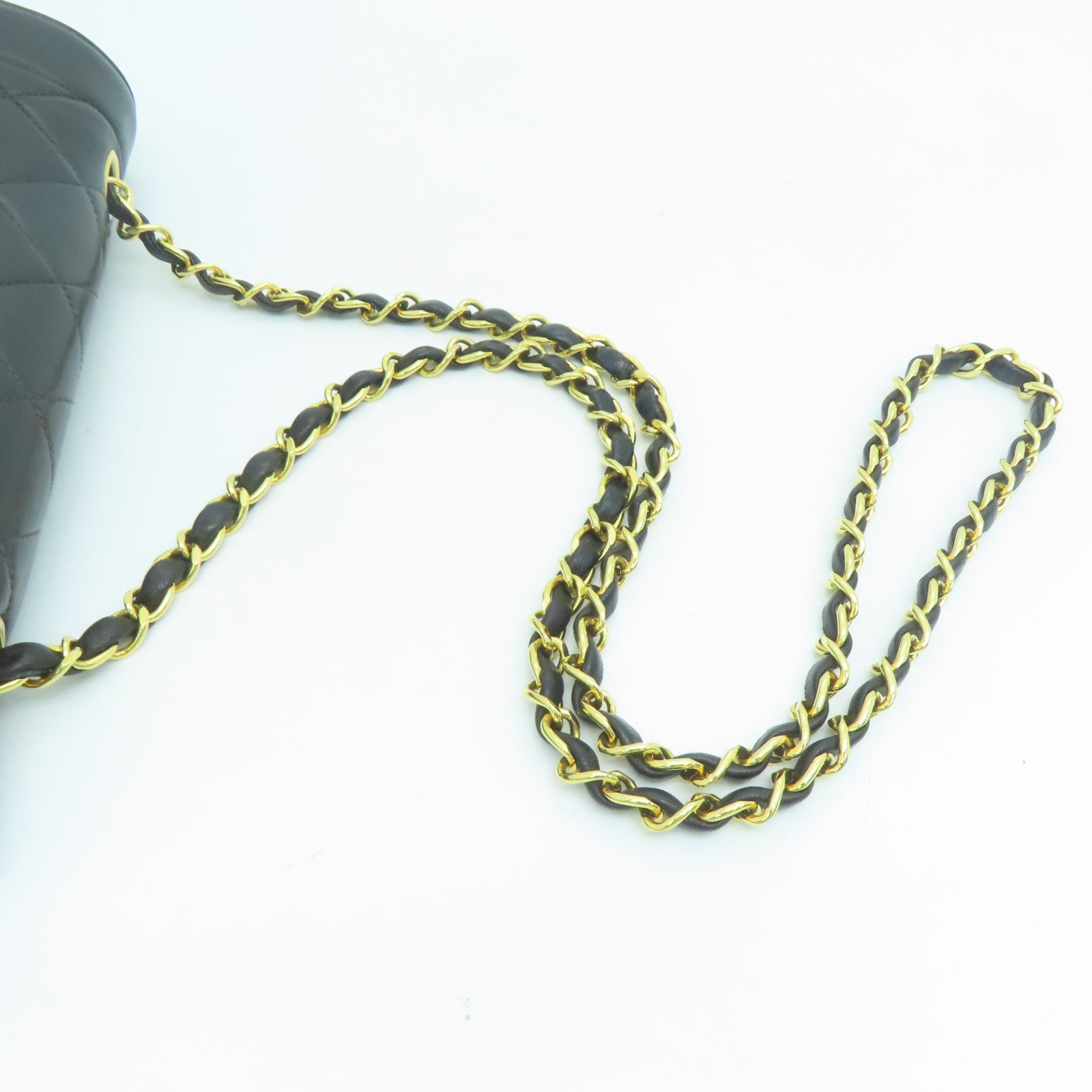 CHANEL 【激減優惠】菱格羊皮皮革Diana Chain Shoulder金扣鏈帶肩背袋黑色