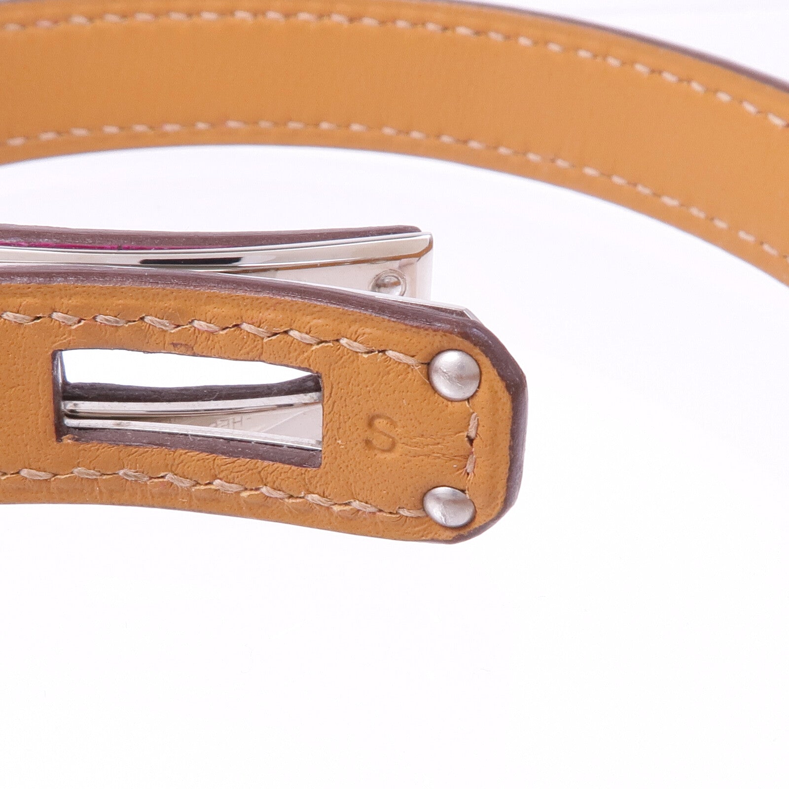 HERMES 鱷魚皮革Kelly Double Tour Bracelet銀扣手帶