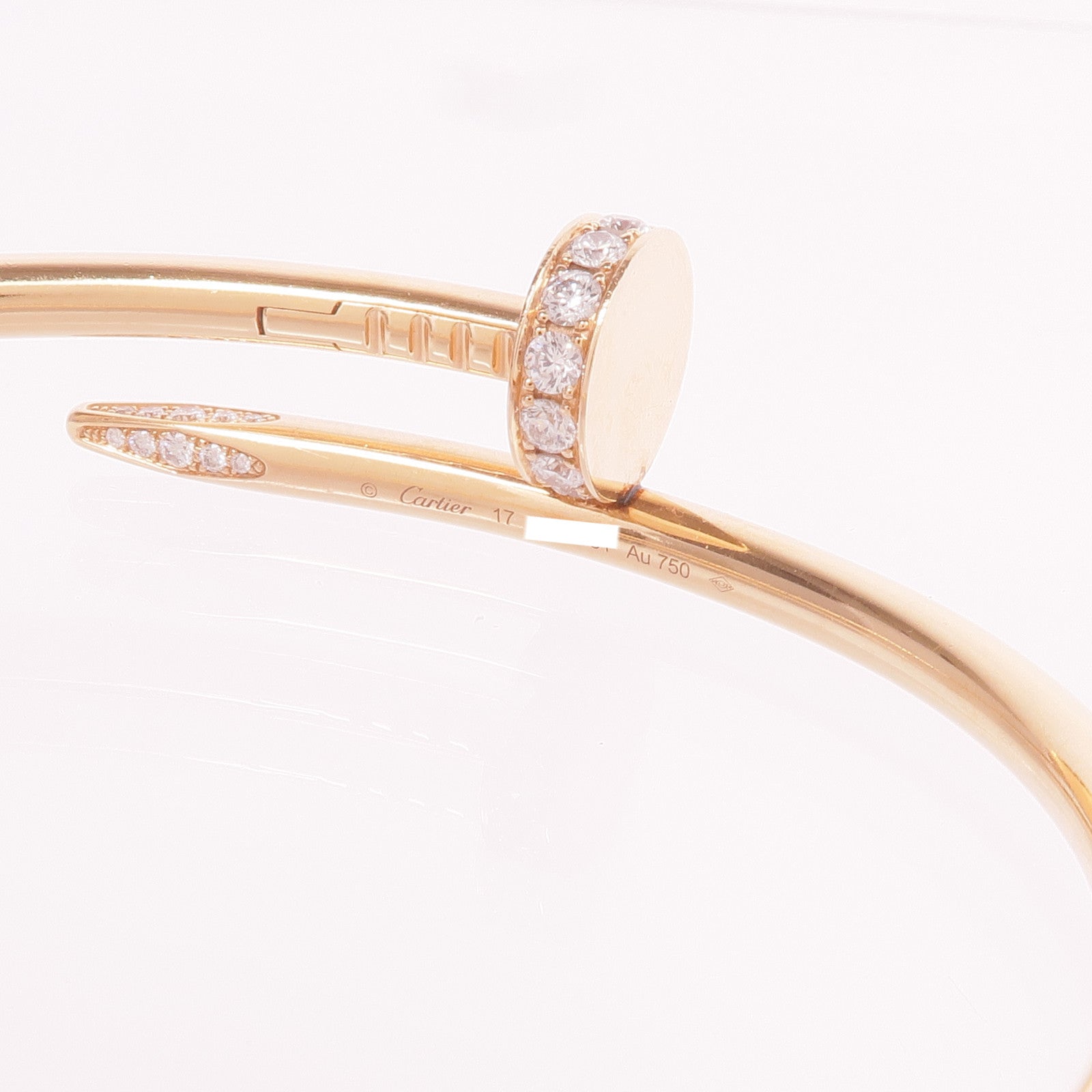 CARTIER 18K玫瑰金Juste Un Clou鑽石手鐲Cartier#17