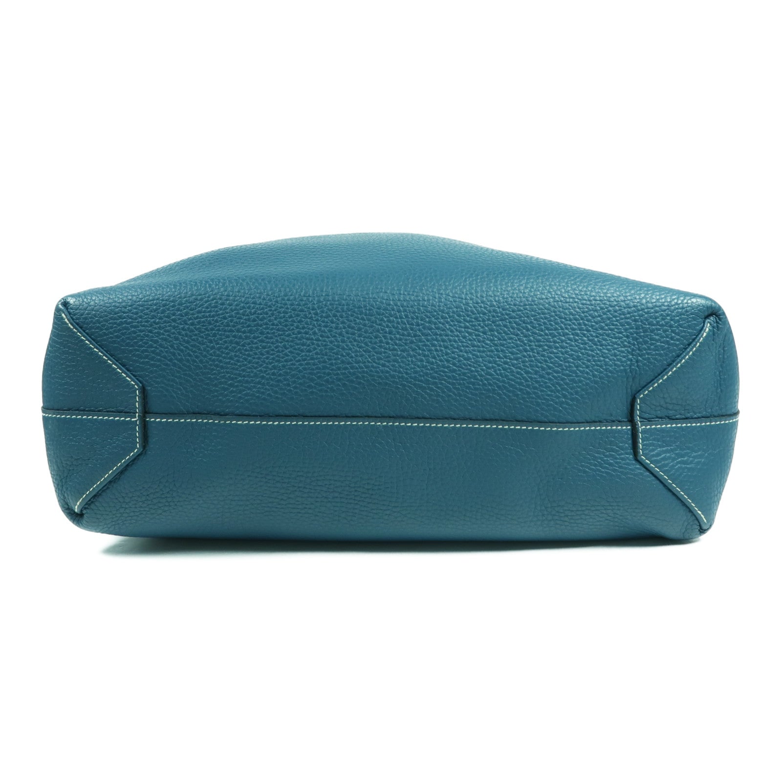 HERMES Double Sens 35 Shoulder Bag Clemence Leather Blue