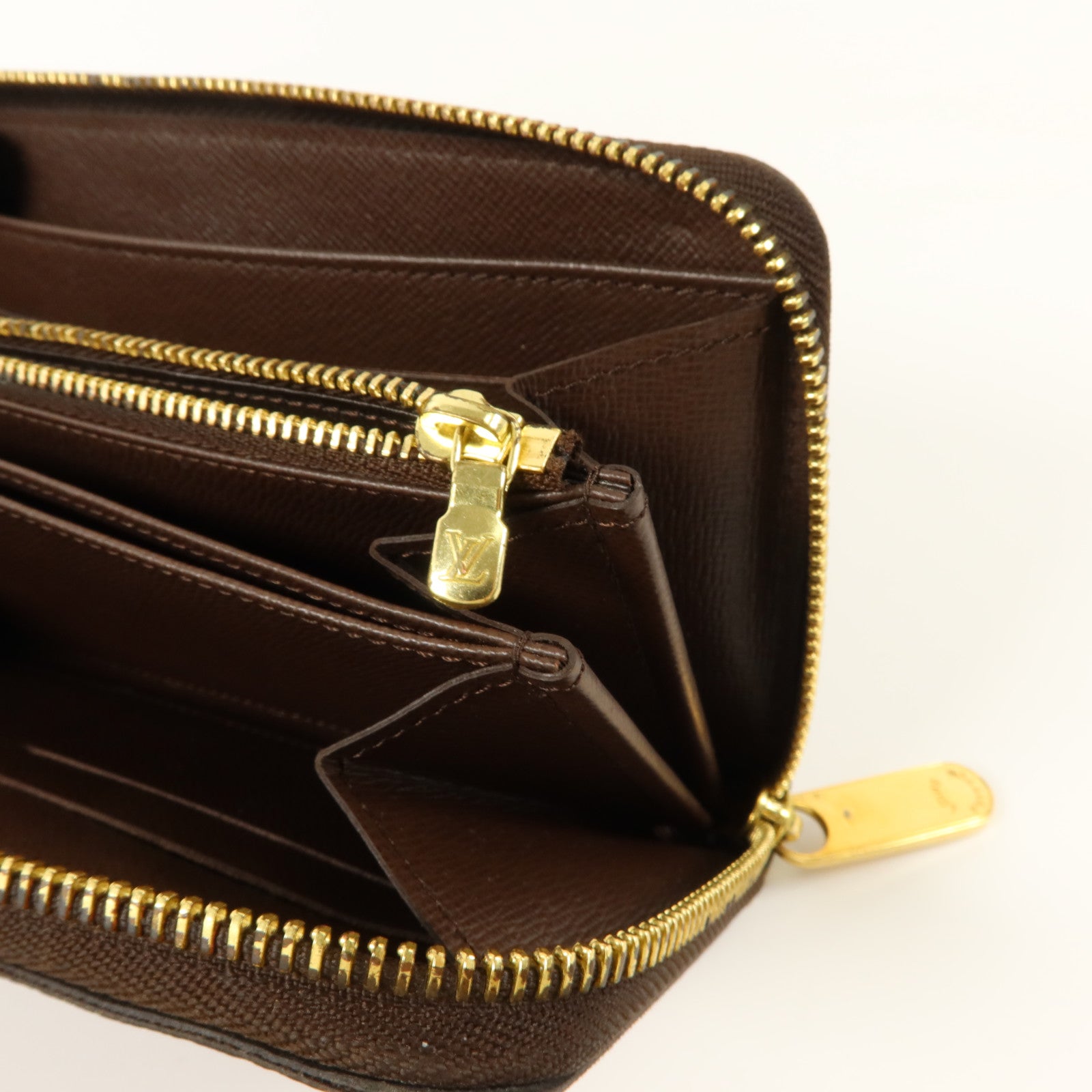 LOUIS VUITTON Damier Zipper Wallet金扣長錢包
