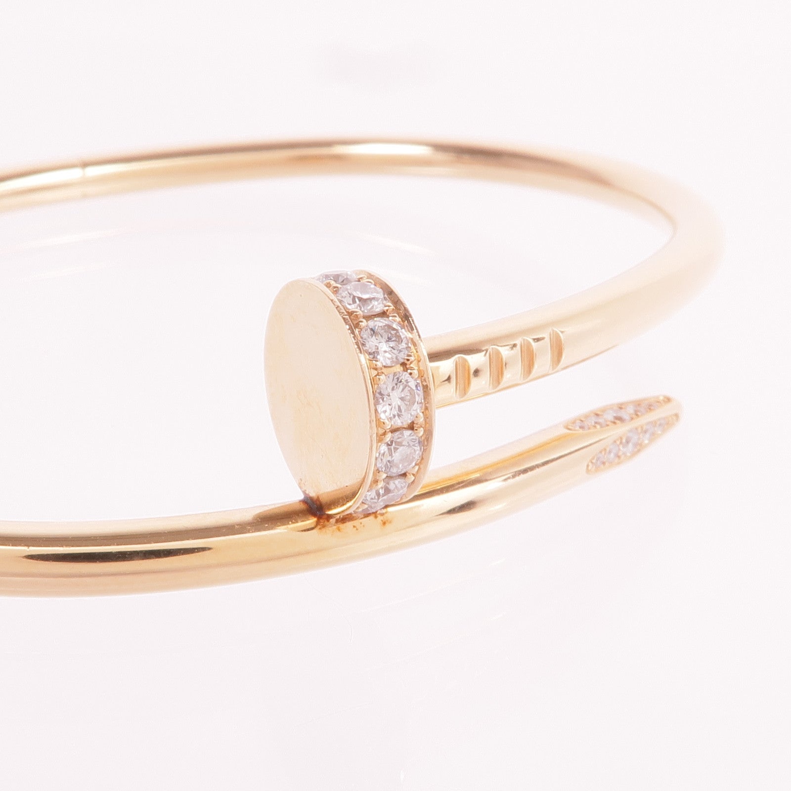 CARTIER 18K玫瑰金Juste Un Clou鑽石手鐲Cartier#17