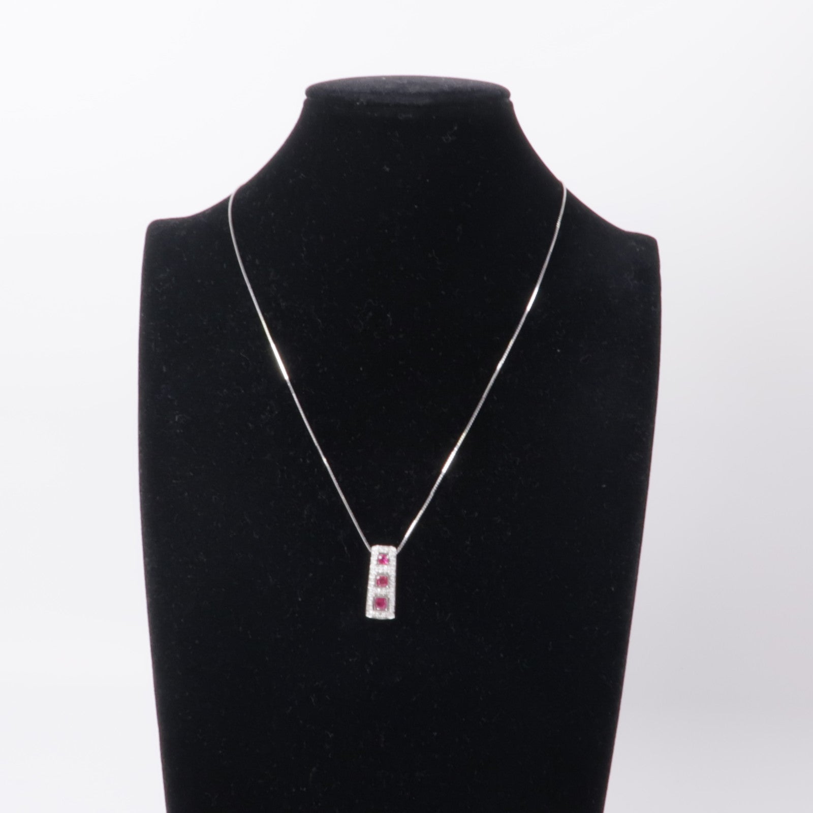 JEWELRY 18K白金Ruby Diamond Ring紅寶石/鑽石項鍊