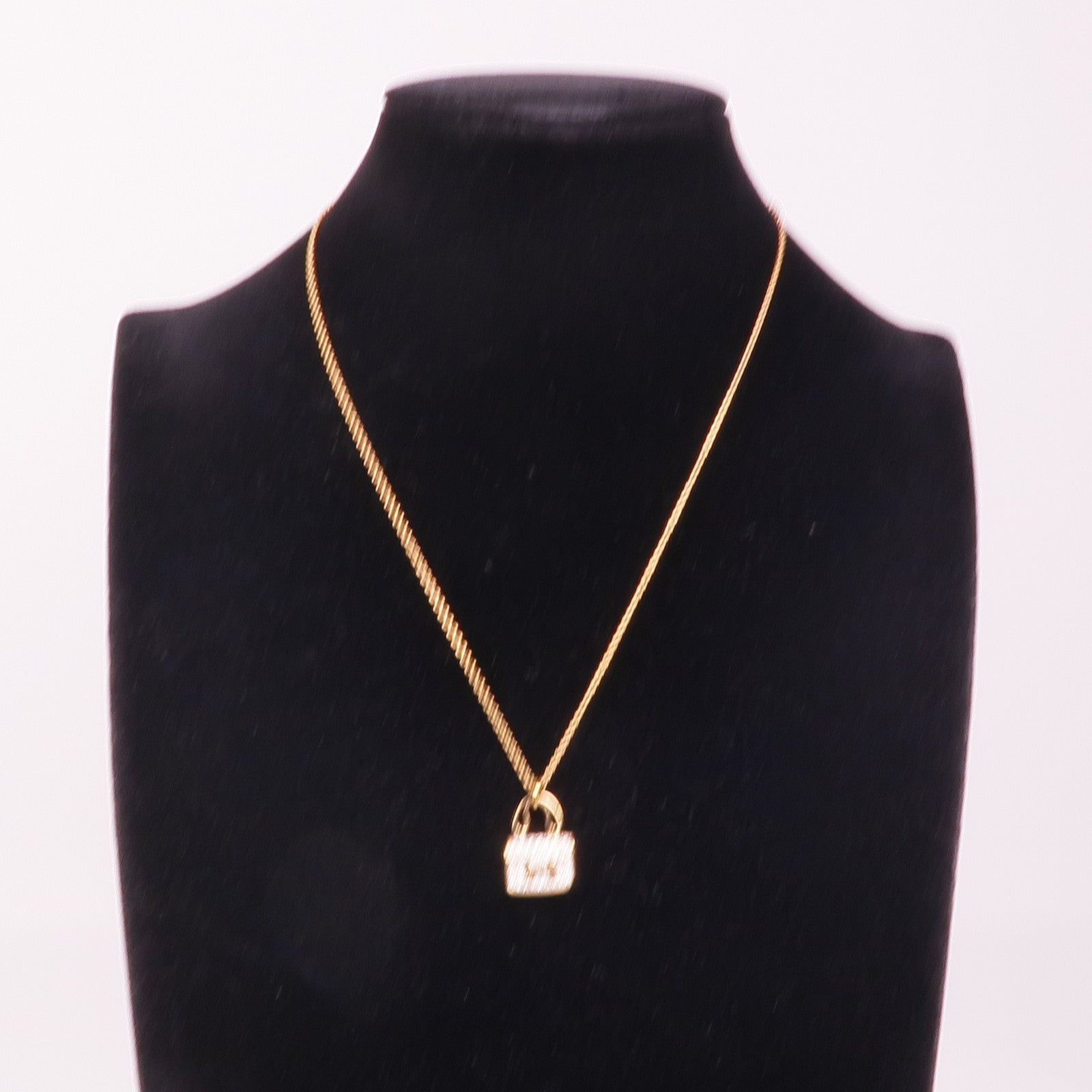 HERMES Diamond Constance Pendant Necklace 18K Pink Gold
