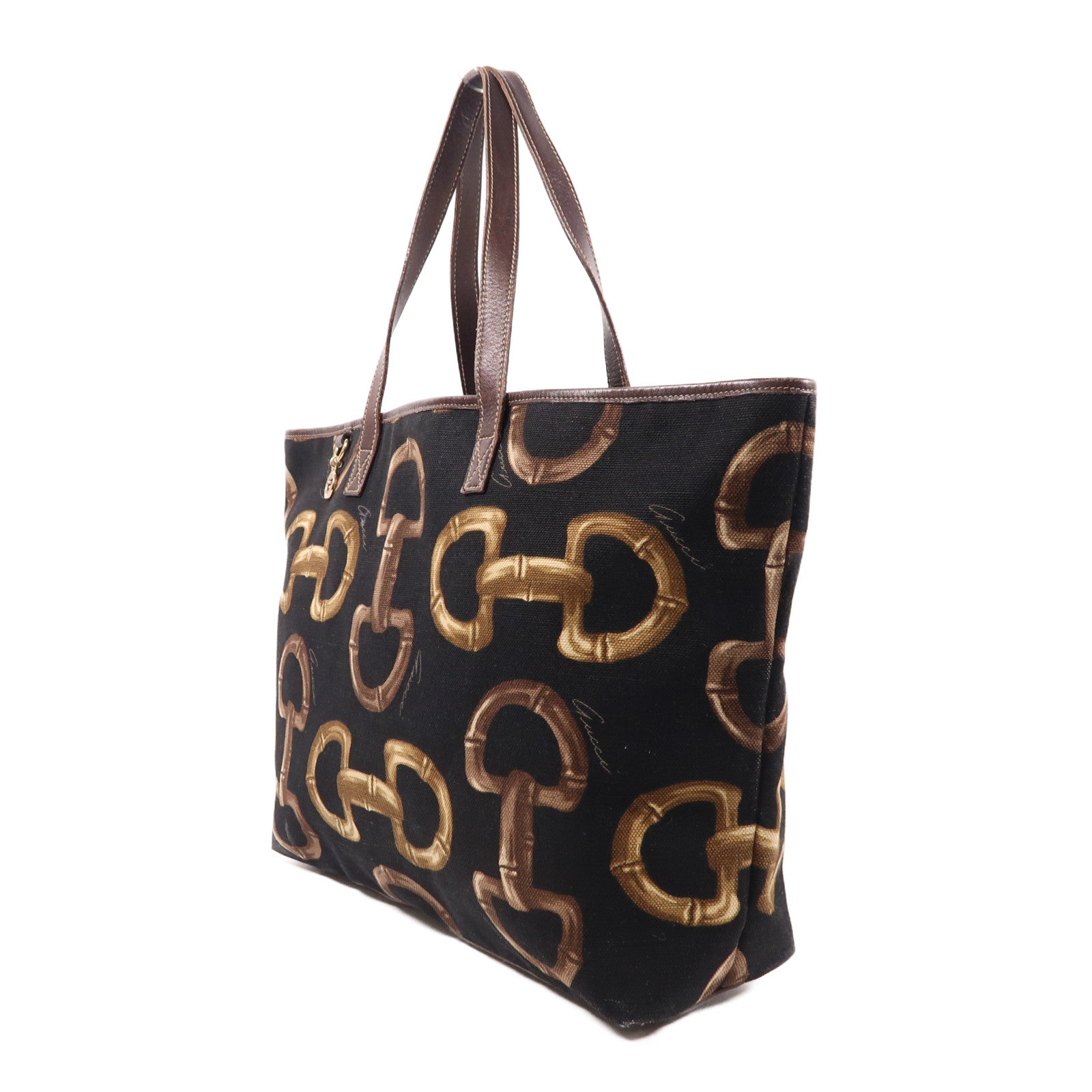 GUCCI 帆布Tote Bag金扣手挽袋