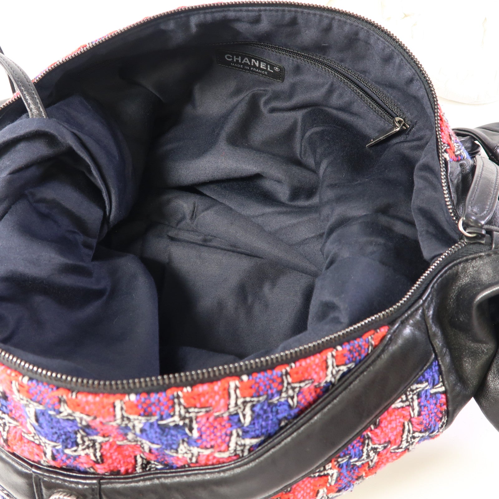 CHANEL 斜紋軟呢Shoulder Bag銀扣肩背袋