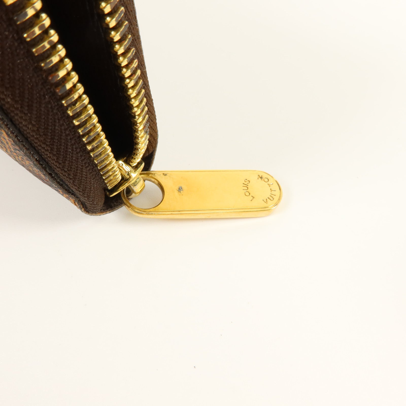 LOUIS VUITTON Damier Zipper Wallet金扣長錢包
